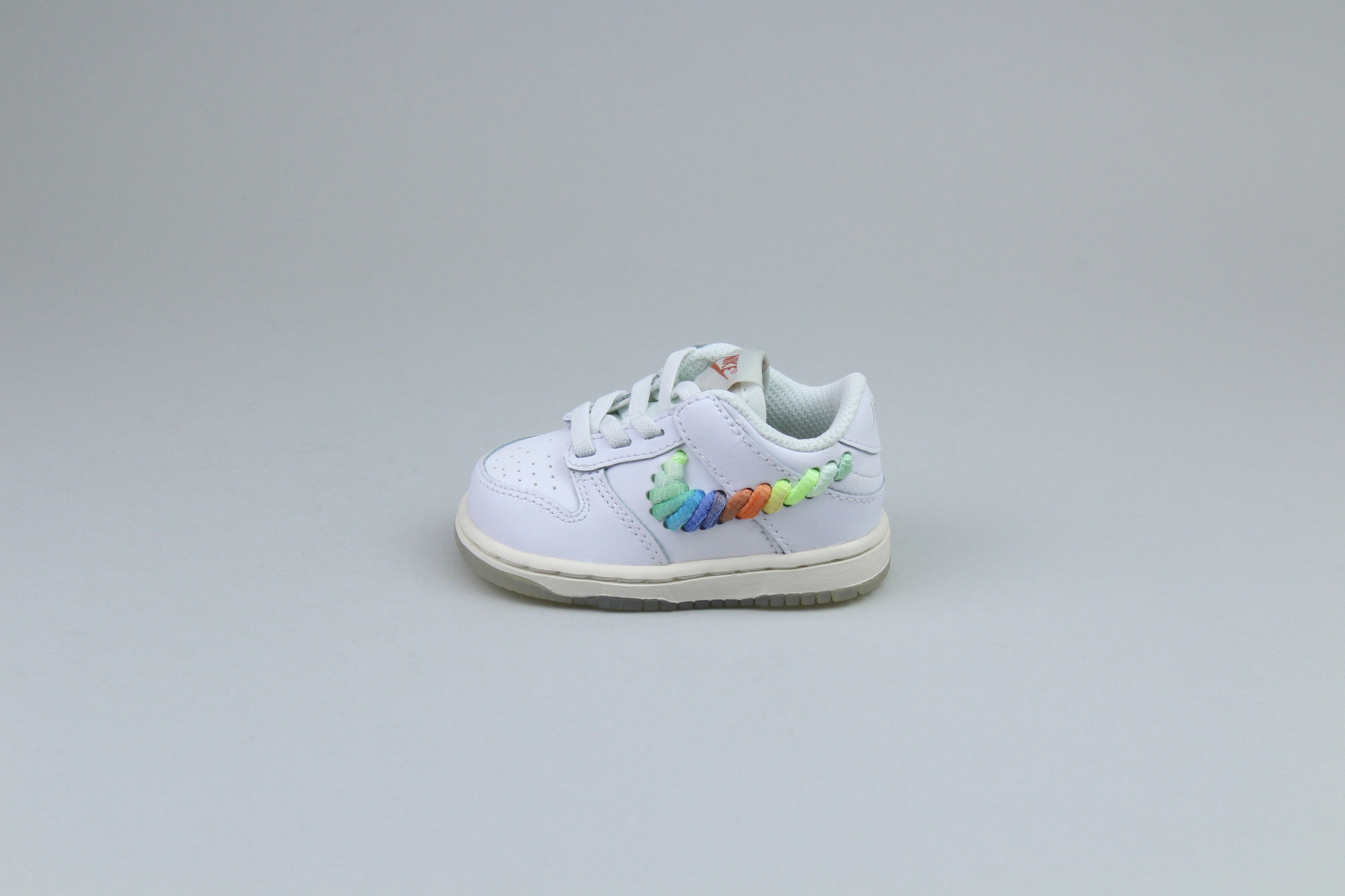 Nike Dunk Low SE Rainbow Lace Swoosh 'White' (TD)-10002387566922-The Attic