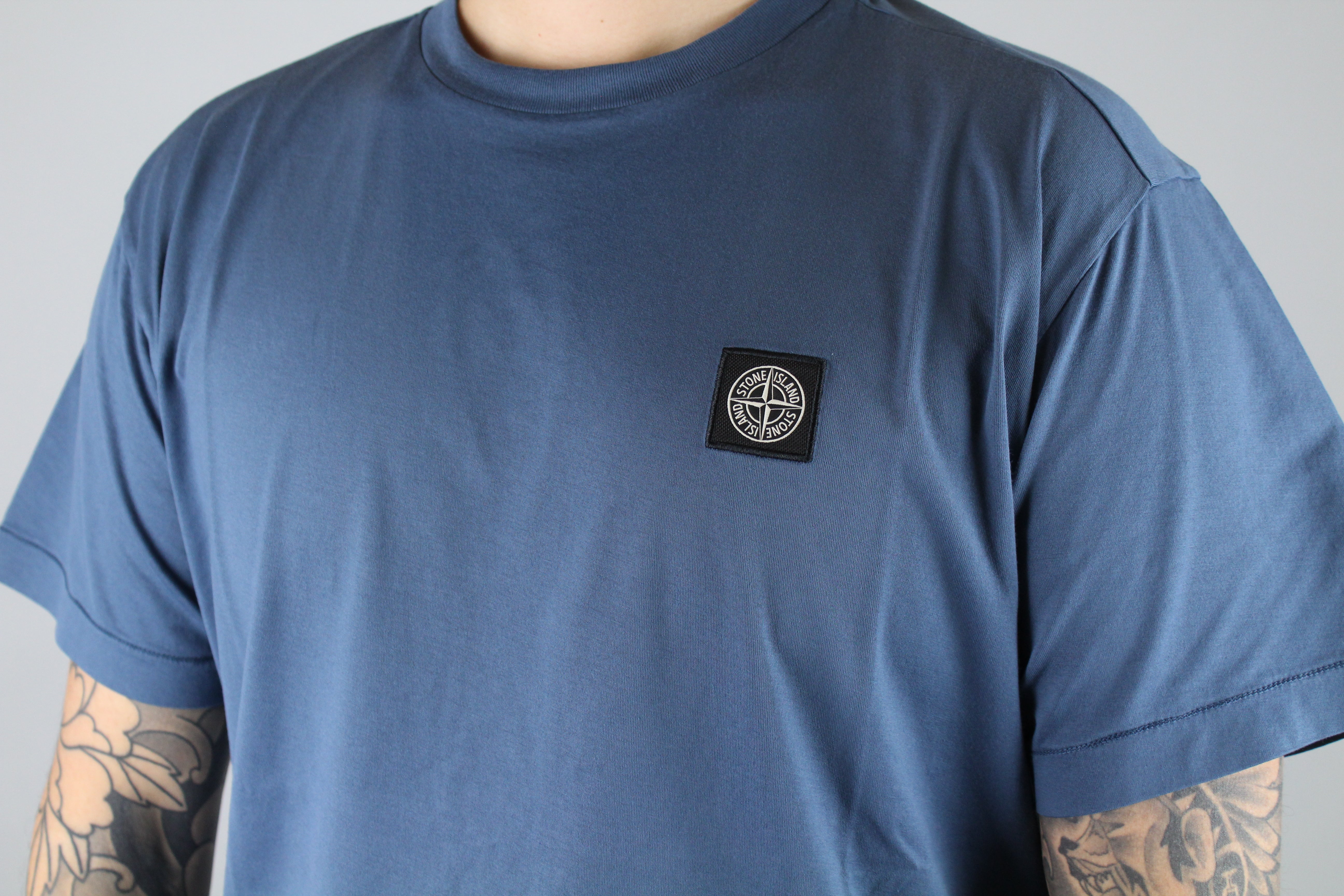 Stone Island Chest Logo T-Shirt 'Dark Blue'-8747731976522-The Attic