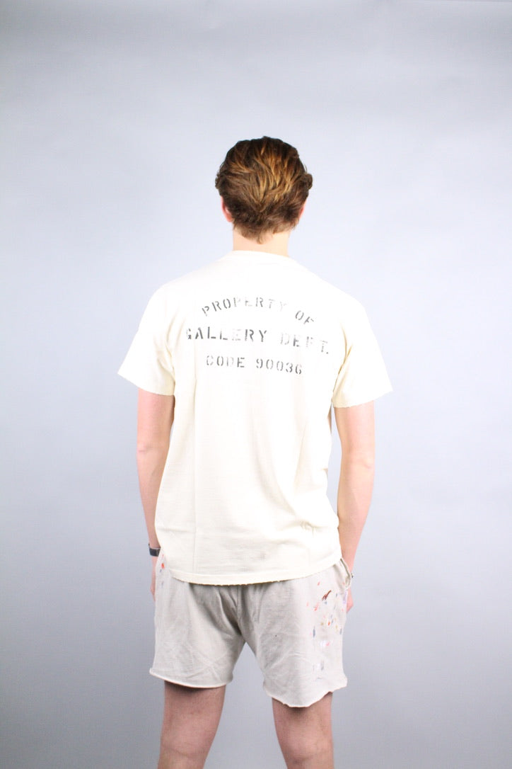 Gallery Dept. Property of Stencil Tee 'Antique White'-8747024351562-The Attic