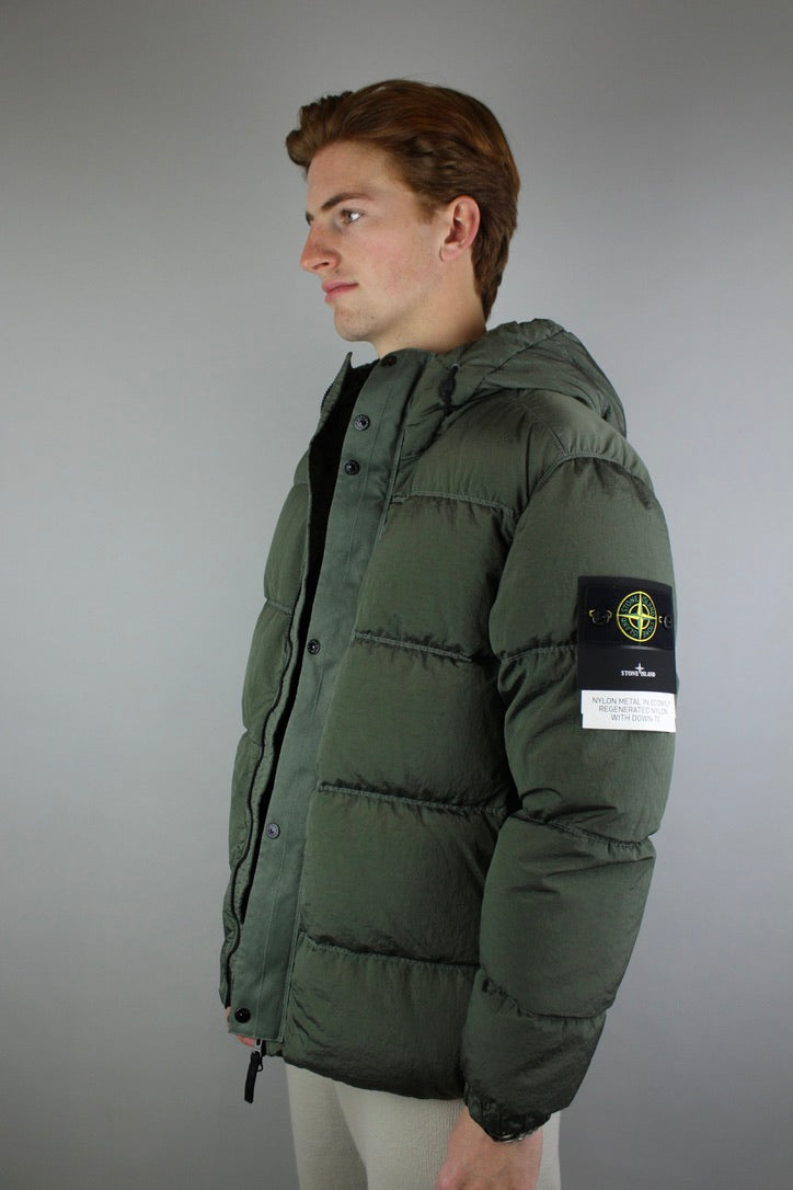Stone Island Nylon Metal Hooded Down Jacket 'Green'-9578750804298-The Attic