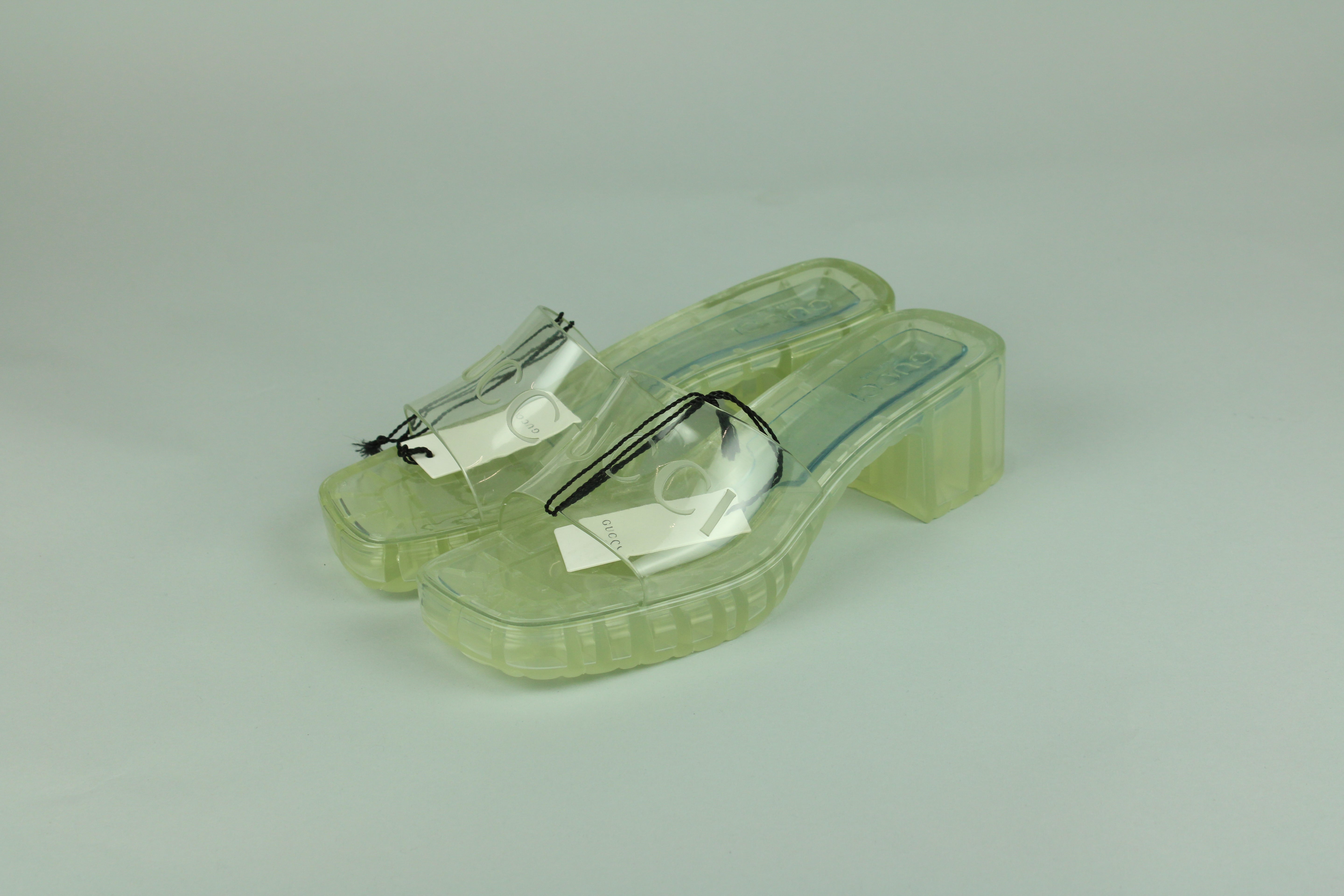 Gucci 60mm Slide Sandal 'Clear Rubber' - Size 38 (ARCHIVE)-10293208809802-The Attic