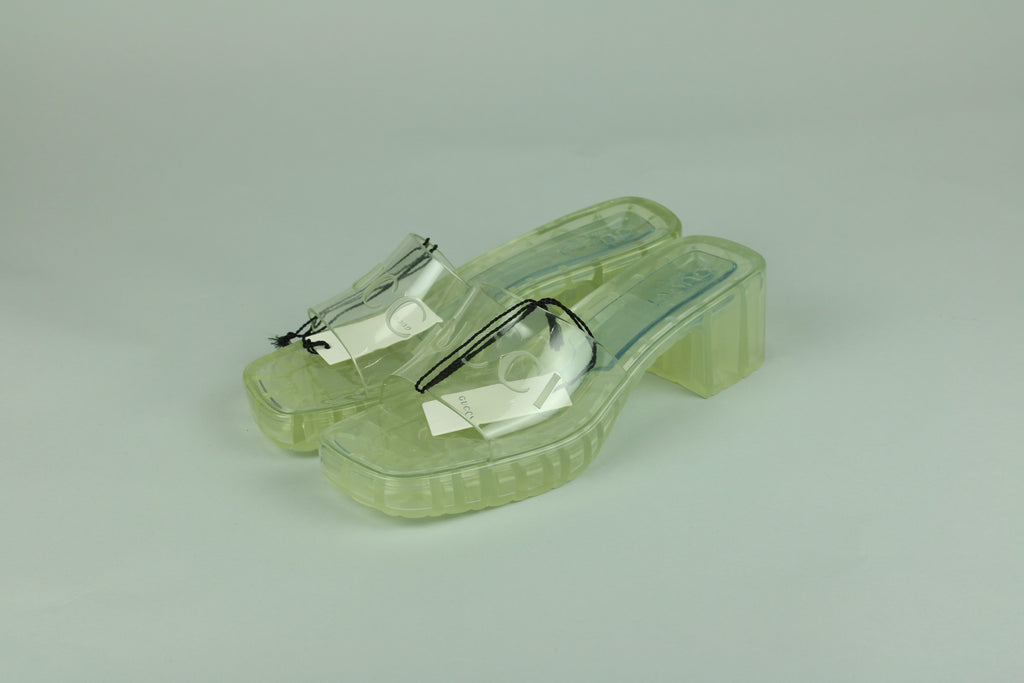 Gucci 60mm Slide Sandal 'Clear Rubber' - Size 38 (ARCHIVE)-10293208809802-The Attic