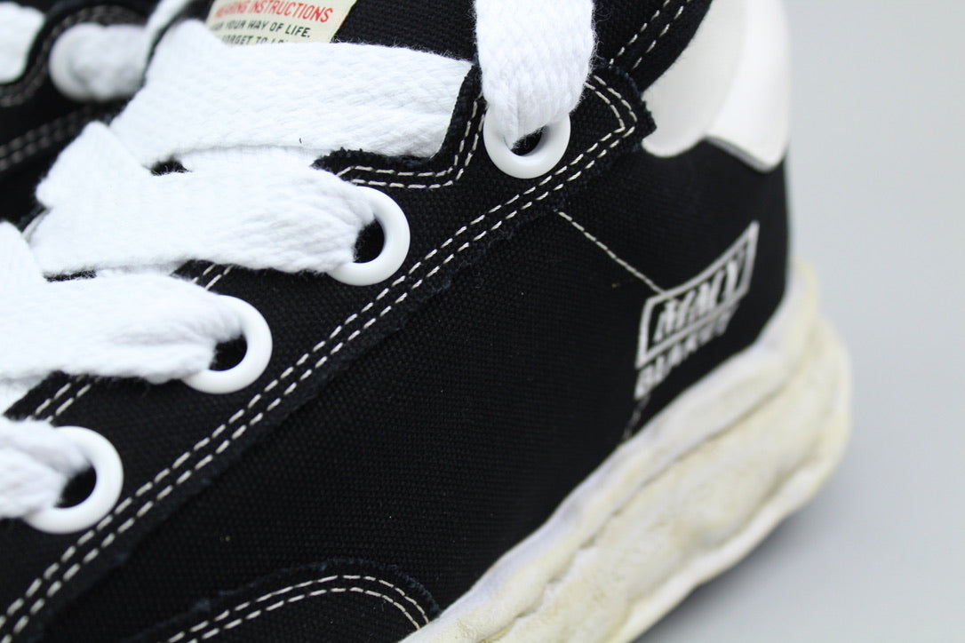 Maison Mihara Yasuhiro Canvas Low Distressed Midsole 'Black/White'-9990473810250-The Attic