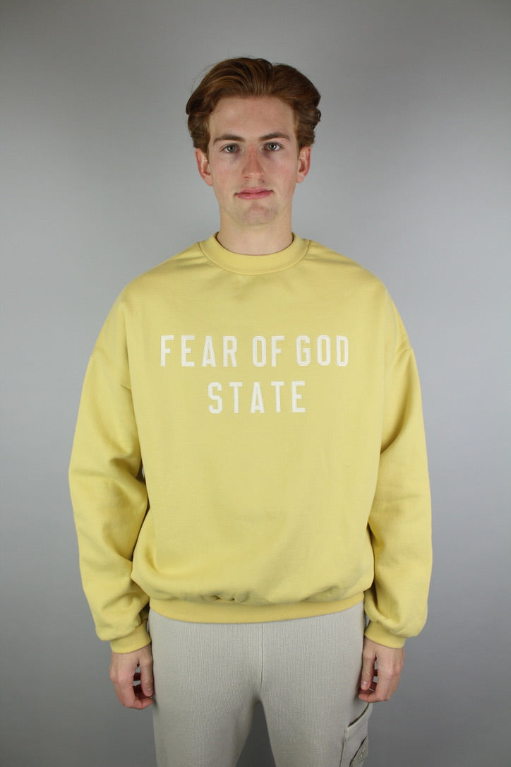 Fear of God Essentials Heavy Fleece Crewneck 'Amber'-9578925064522-The Attic