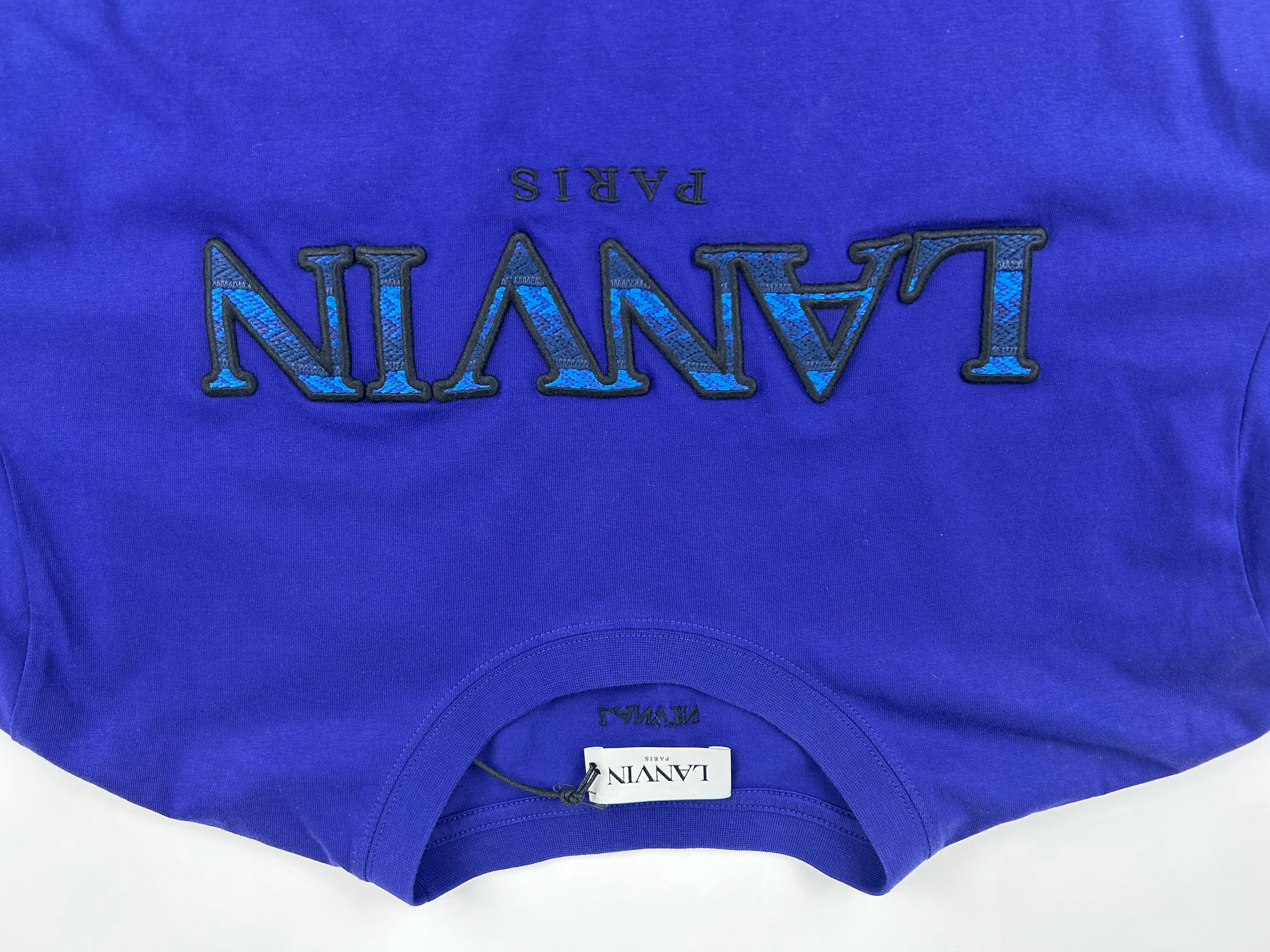Lanvin Embroidered Logo Crewneck T-Shirt Blue - Size XL (ARCHIVE)