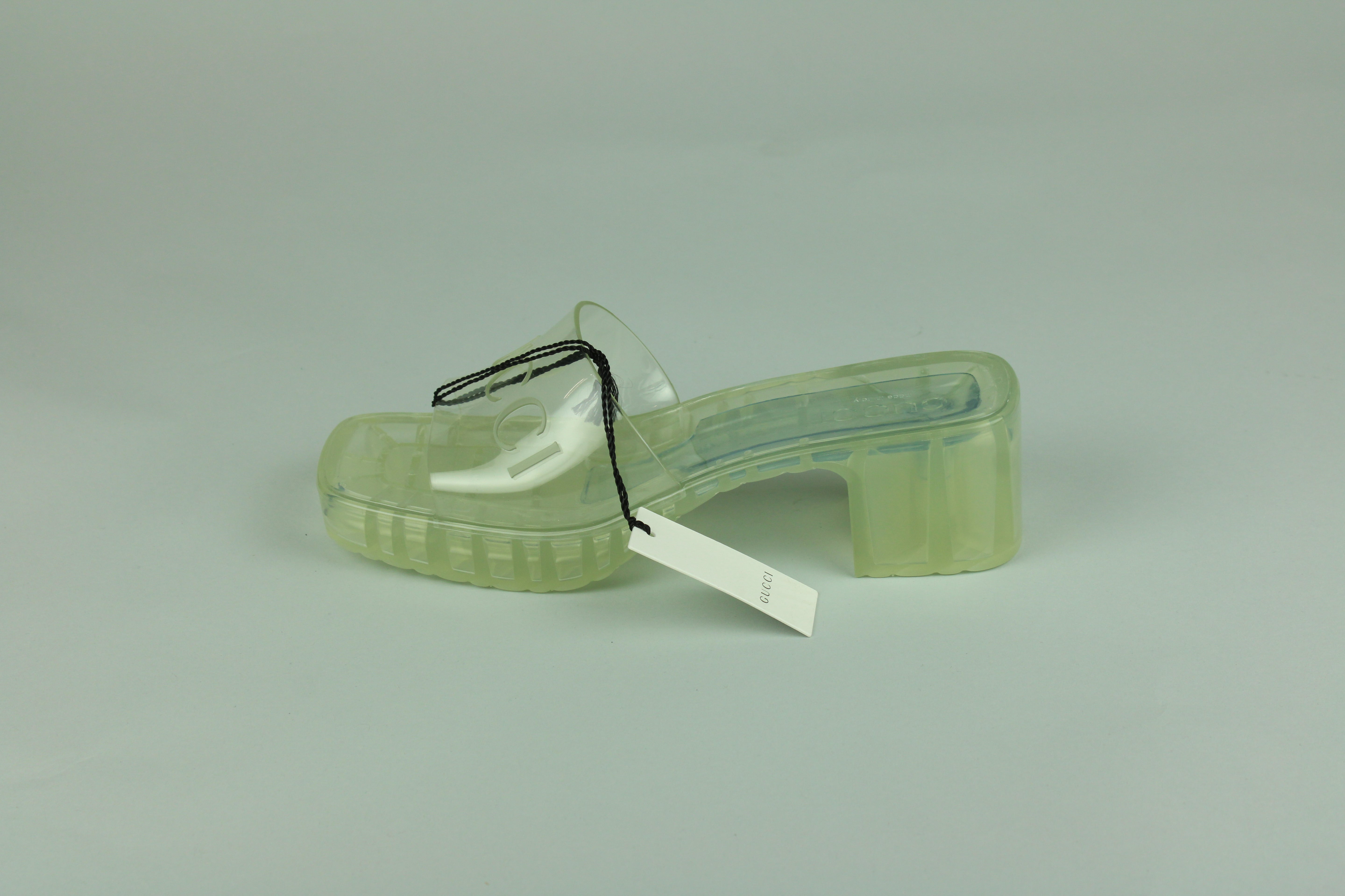 Gucci 60mm Slide Sandal 'Clear Rubber' - Size 38 (ARCHIVE)-10293208809802-The Attic
