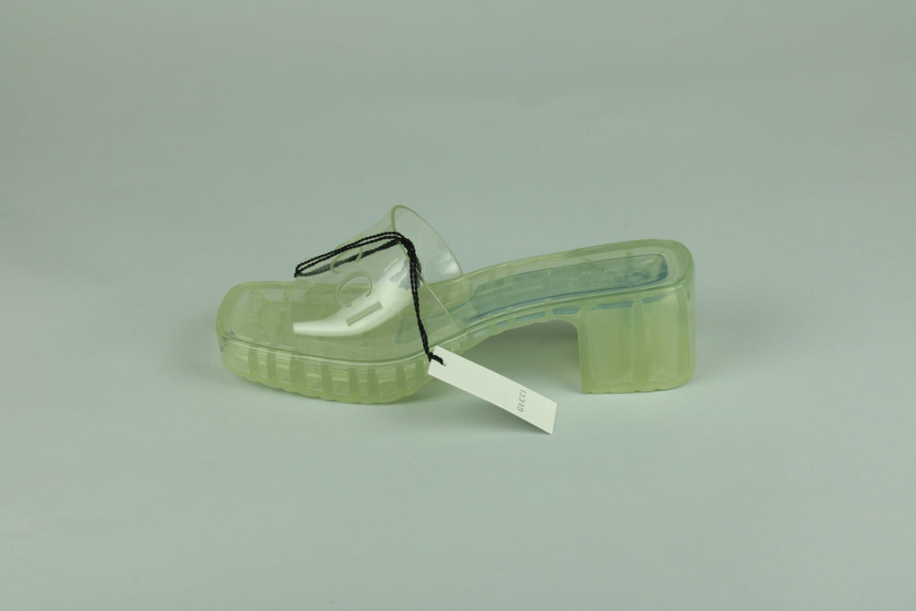 Gucci 60mm Slide Sandal 'Clear Rubber' - Size 38 (ARCHIVE)-10293208809802-The Attic