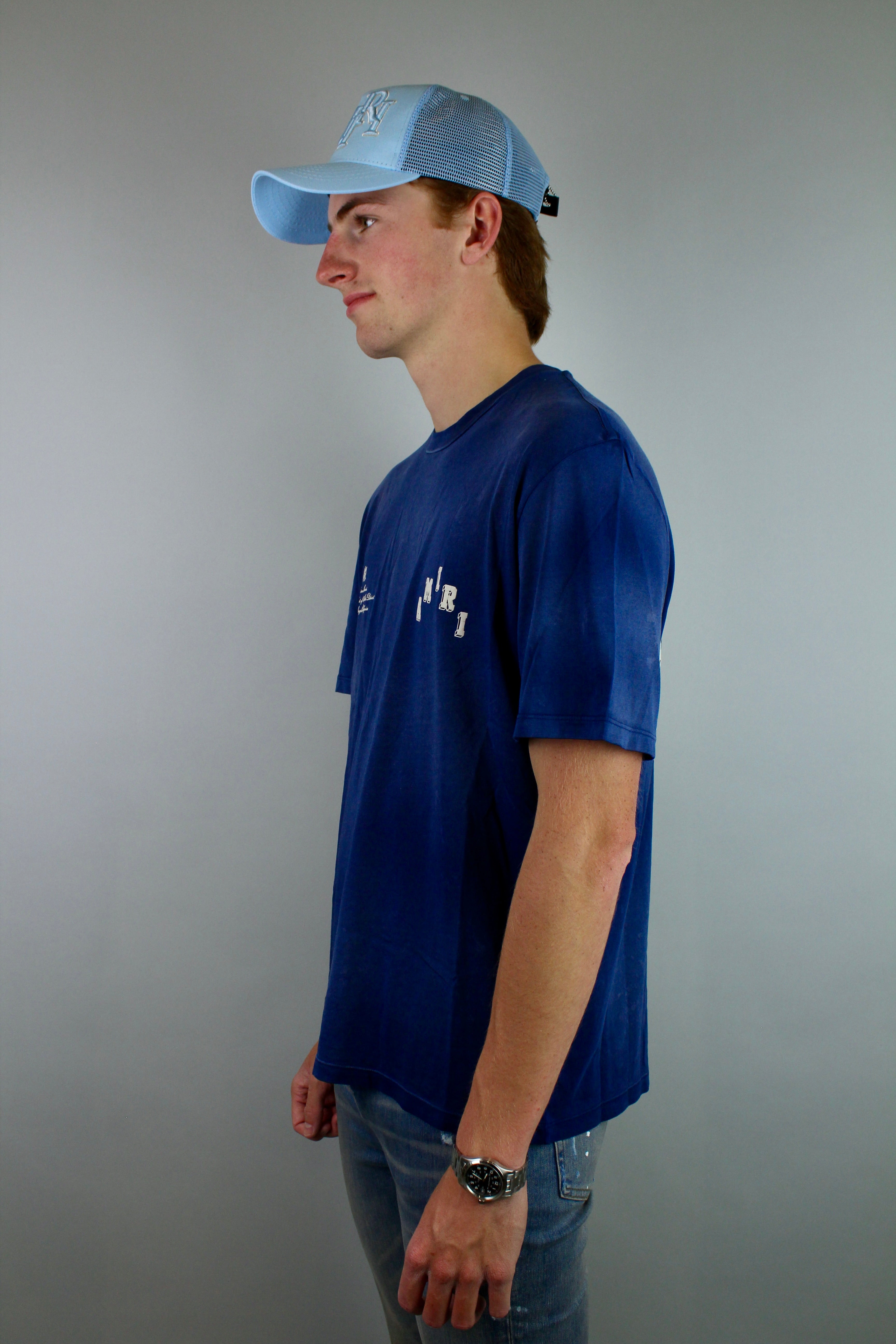 Amiri Vintage Collegiate T-Shirt 'Blue'-9385366978890-The Attic