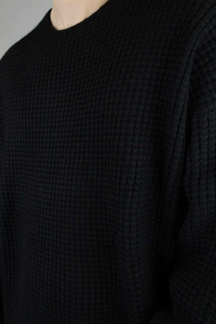 Fear of God Essentials Heavy Waffle Crewneck 'Black'-10040193319242-The Attic