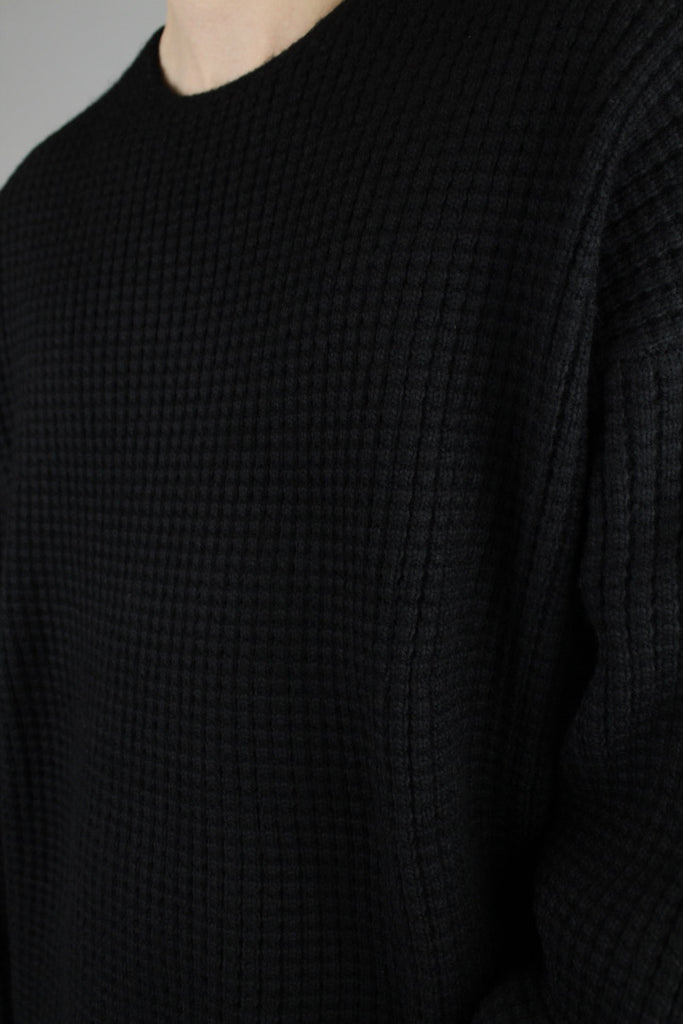 Fear of God Essentials Heavy Waffle Crewneck 'Black'-10040193319242-The Attic