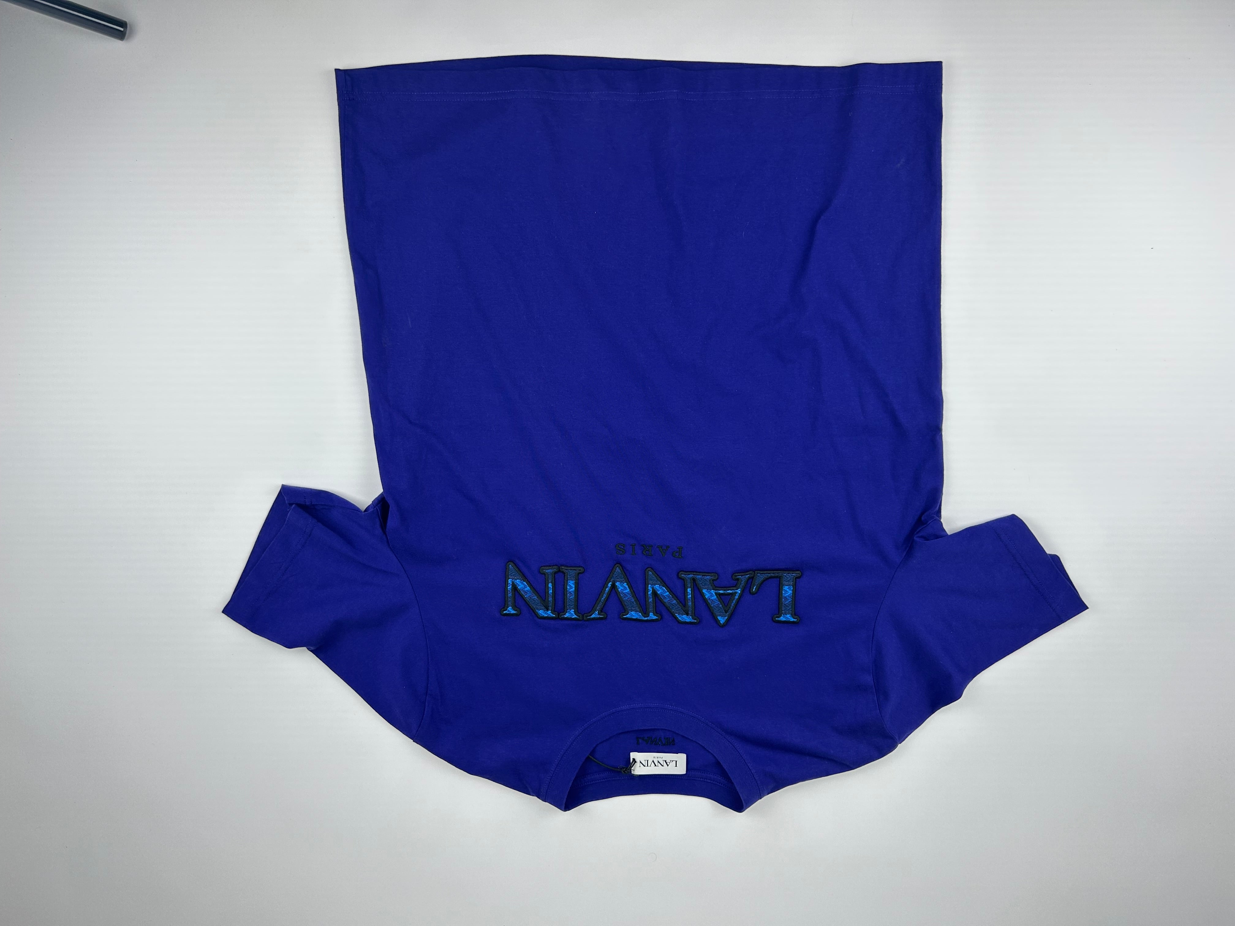 Lanvin Embroidered Logo Crewneck T-Shirt Blue - Size XL (ARCHIVE)