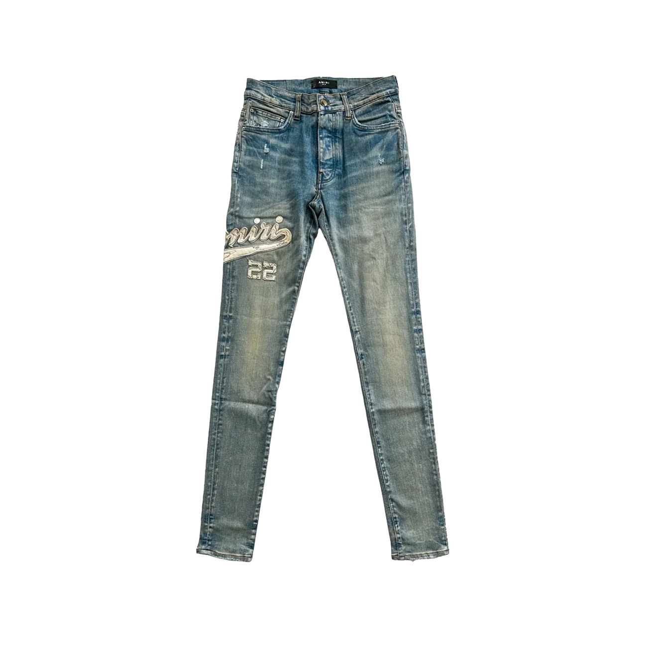 Amiri Varsity Applique Logo Jeans 'Clay Indigo'