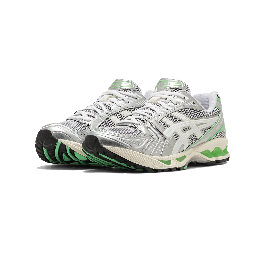 ASICS Gel-Kayano 14 Silver Lime – Retro Running Sneakers, Lightweight Mesh Performance Shoes, Stylish Lime Accented Lifestyle Trainers