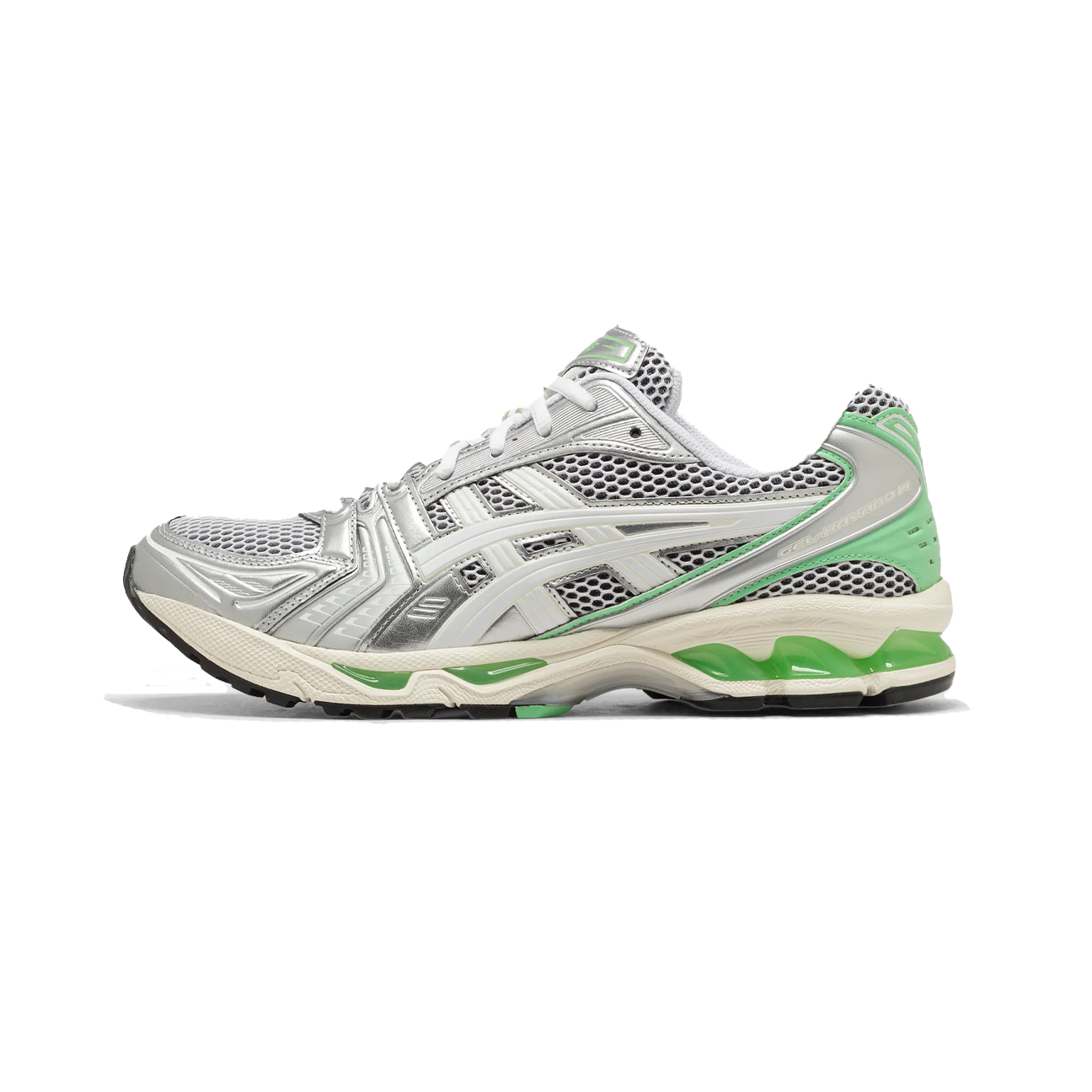 ASICS Gel-Kayano 14 Silver Lime – Retro Running Sneakers, Lightweight Mesh Performance Shoes, Stylish Lime Accented Lifestyle Trainers
