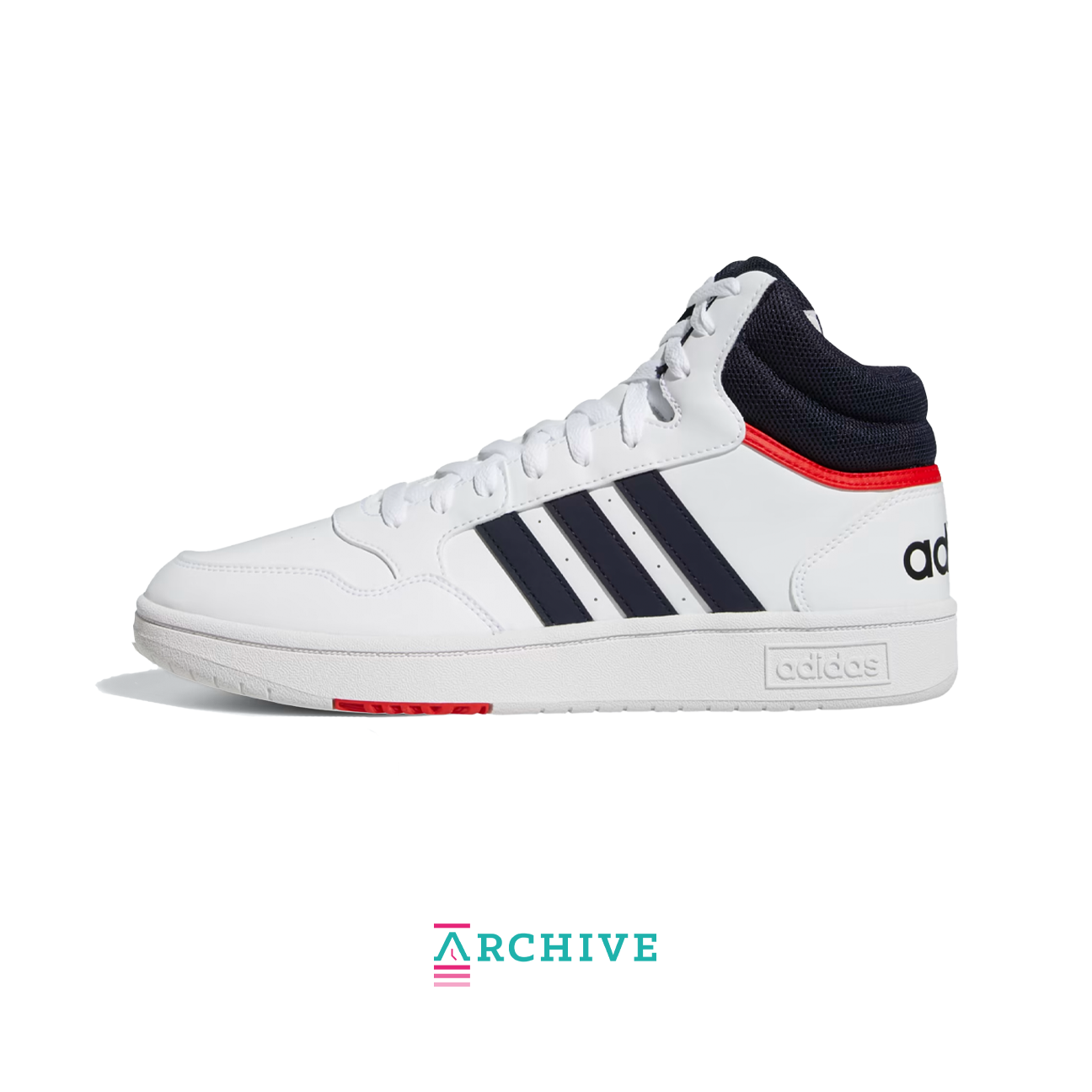 Adidas Hoops 3.0 'White Navy Red' - Size 38 2/3 (ARCHIVE)