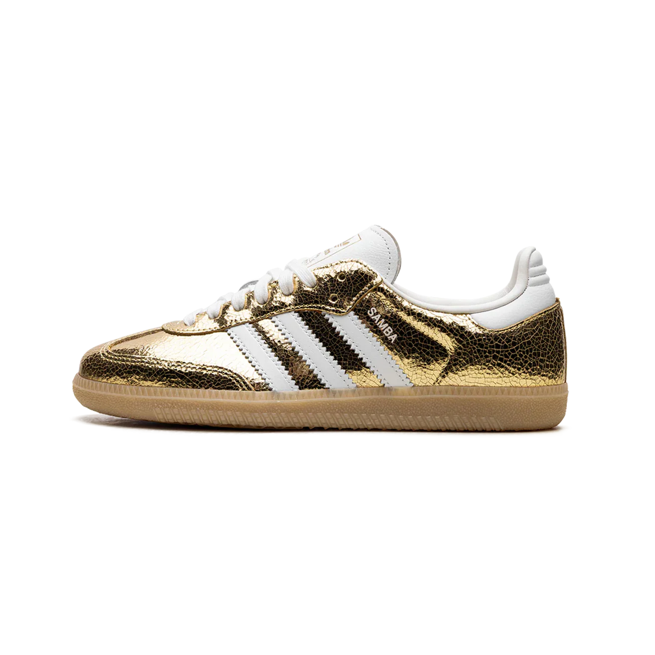 Adidas Samba OG Gold Metallic Cracked Leather - Vue principale