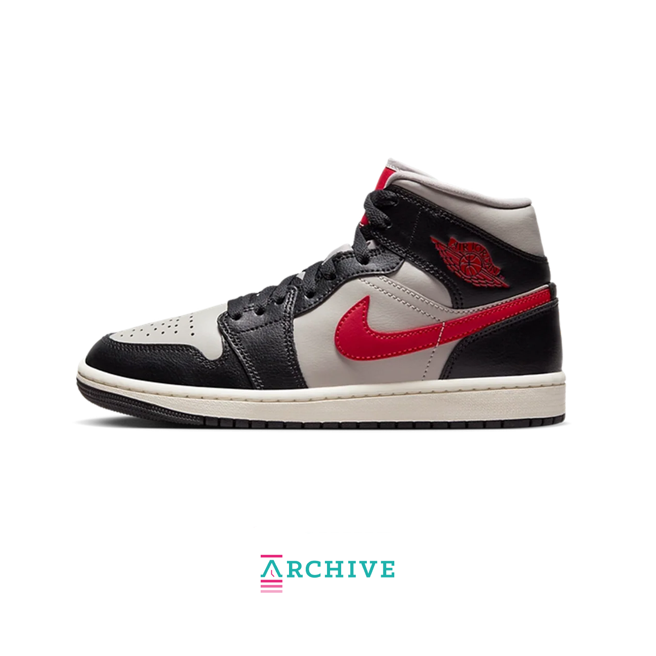 Air Jordan 1 Mid Black College 'Grey Gym Red' (Women's) - Size 38.5 (ARCHIVE)