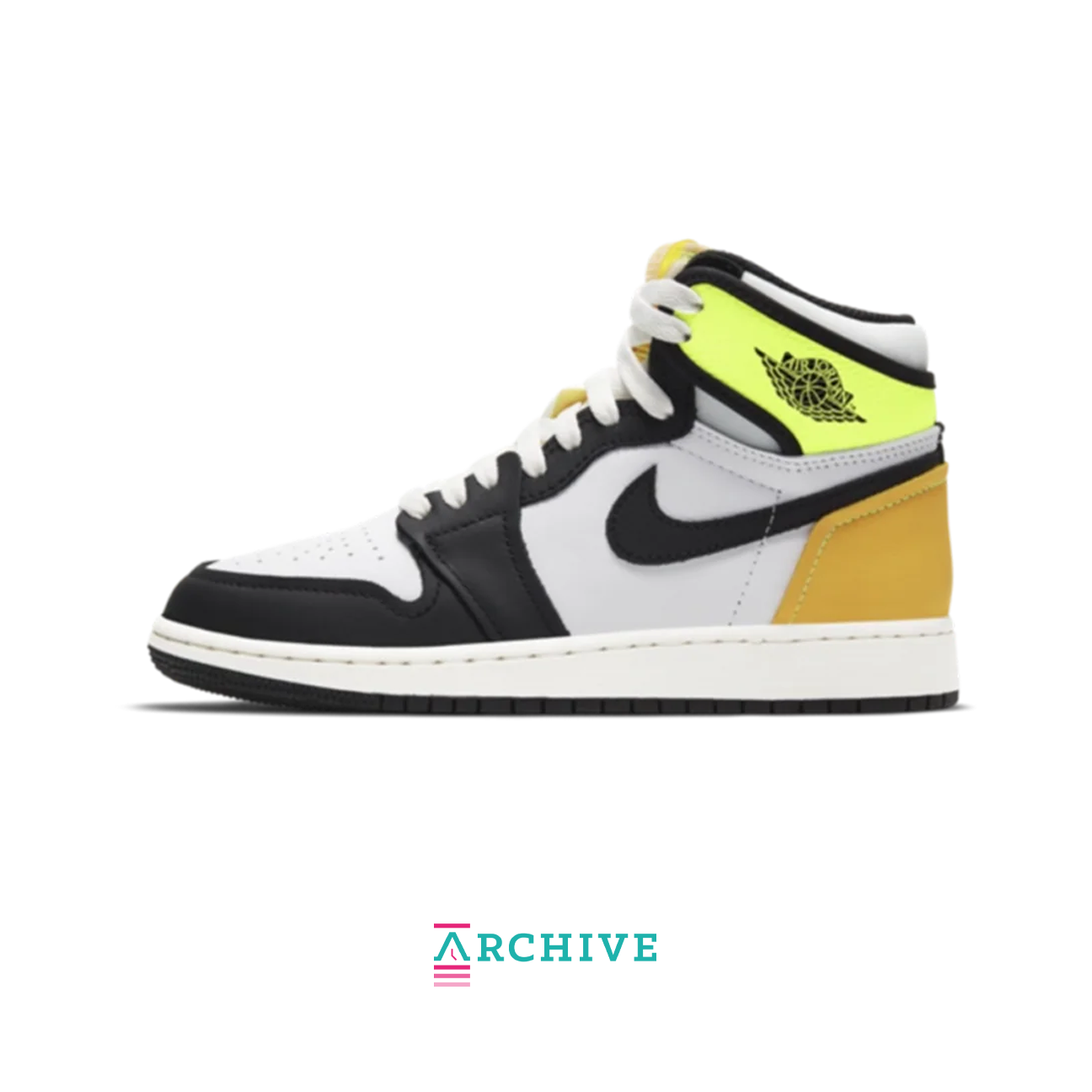Air Jordan 1 Retro High 'White Black Volt University Gold' (GS) - Size 37.5 (ARCHIVE)