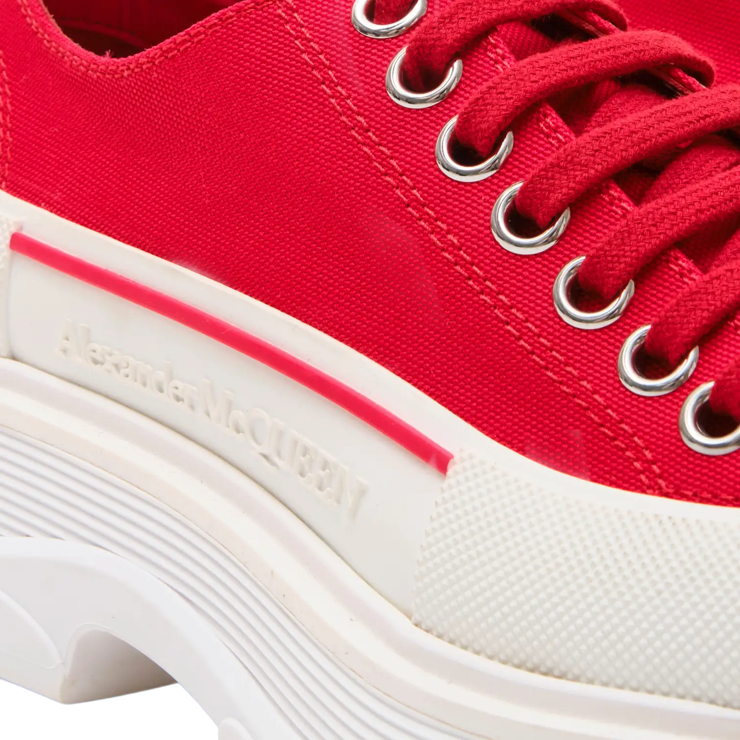 Alexander McQueen Tread Slick Low Lace Up 'Red/White'