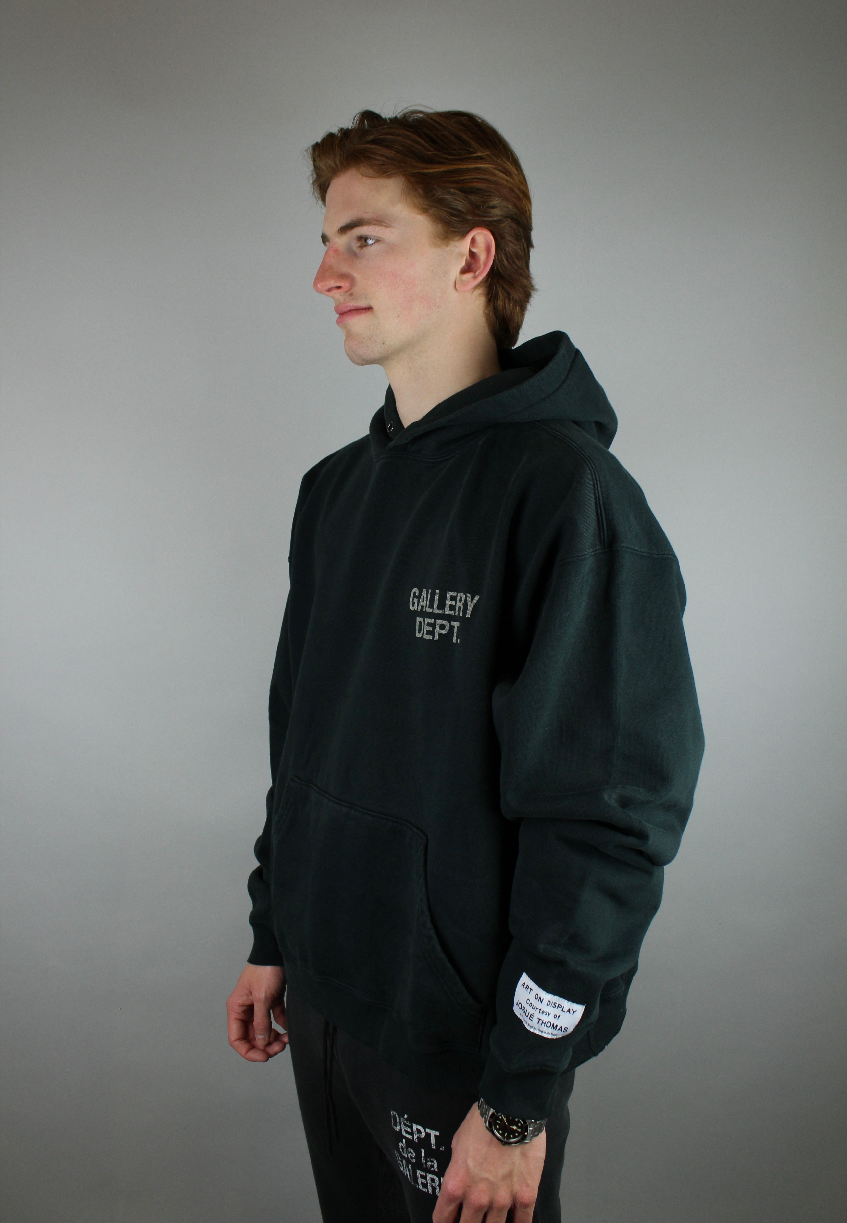 Gallery Dept. Souvenir Logo Hoodie 'Vintage Black'-10028173689162-The Attic