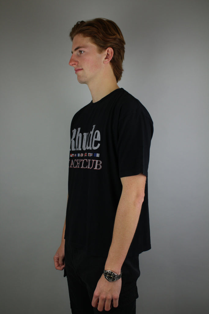 Rhude Flag T-shirt 'Vintage Black'-9542820561226-The Attic