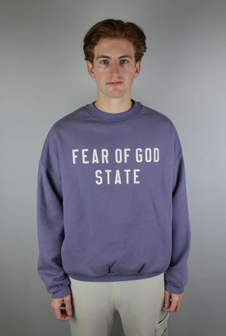 Fear of God Essentials Heavy Fleece Crewneck 'Lavender'-9578896884042-The Attic