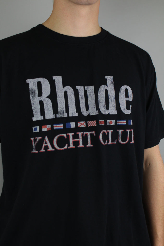 Rhude Flag T-shirt 'Vintage Black'-9542820561226-The Attic