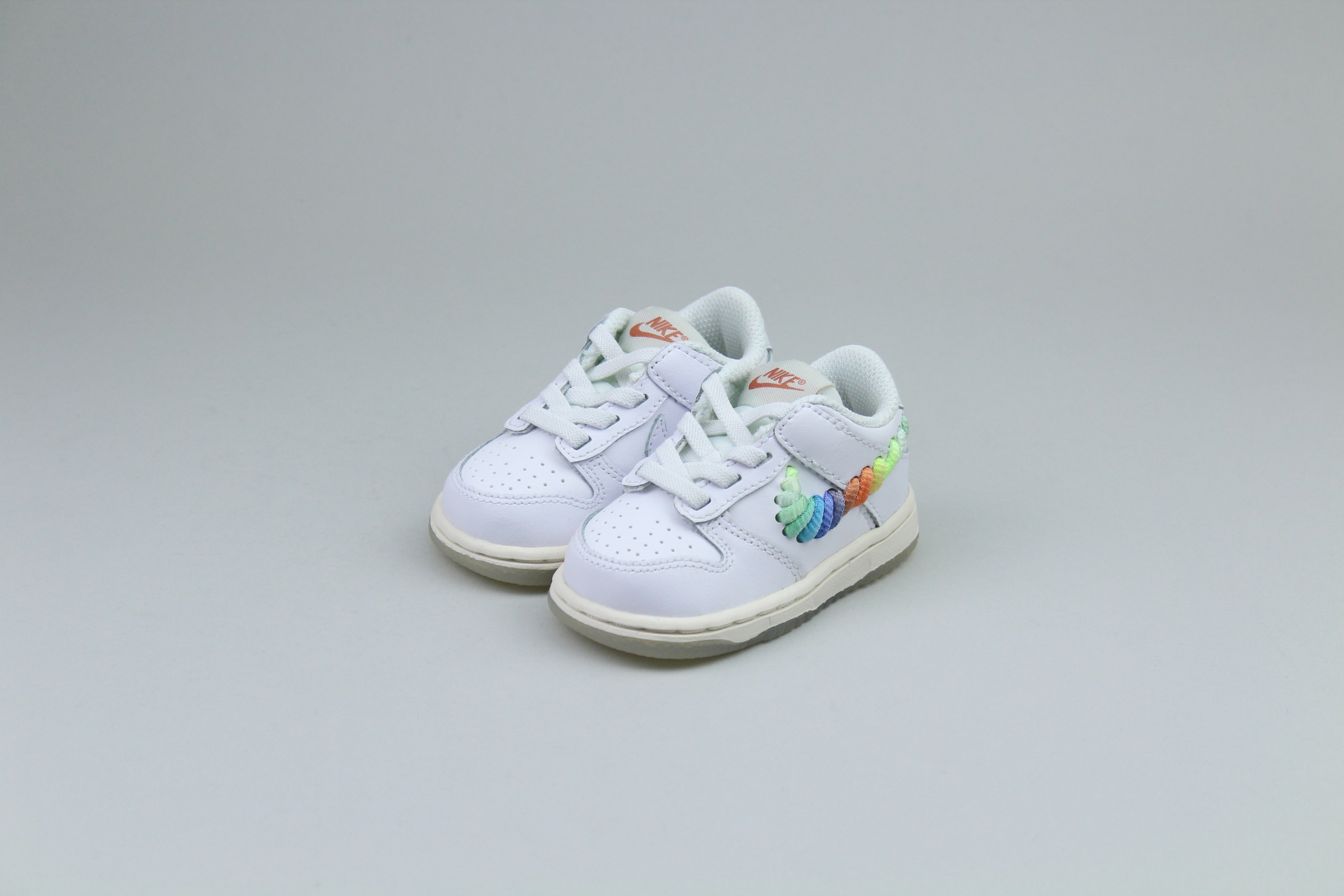 Nike Dunk Low SE Rainbow Lace Swoosh 'White' (TD)-10002387566922-The Attic