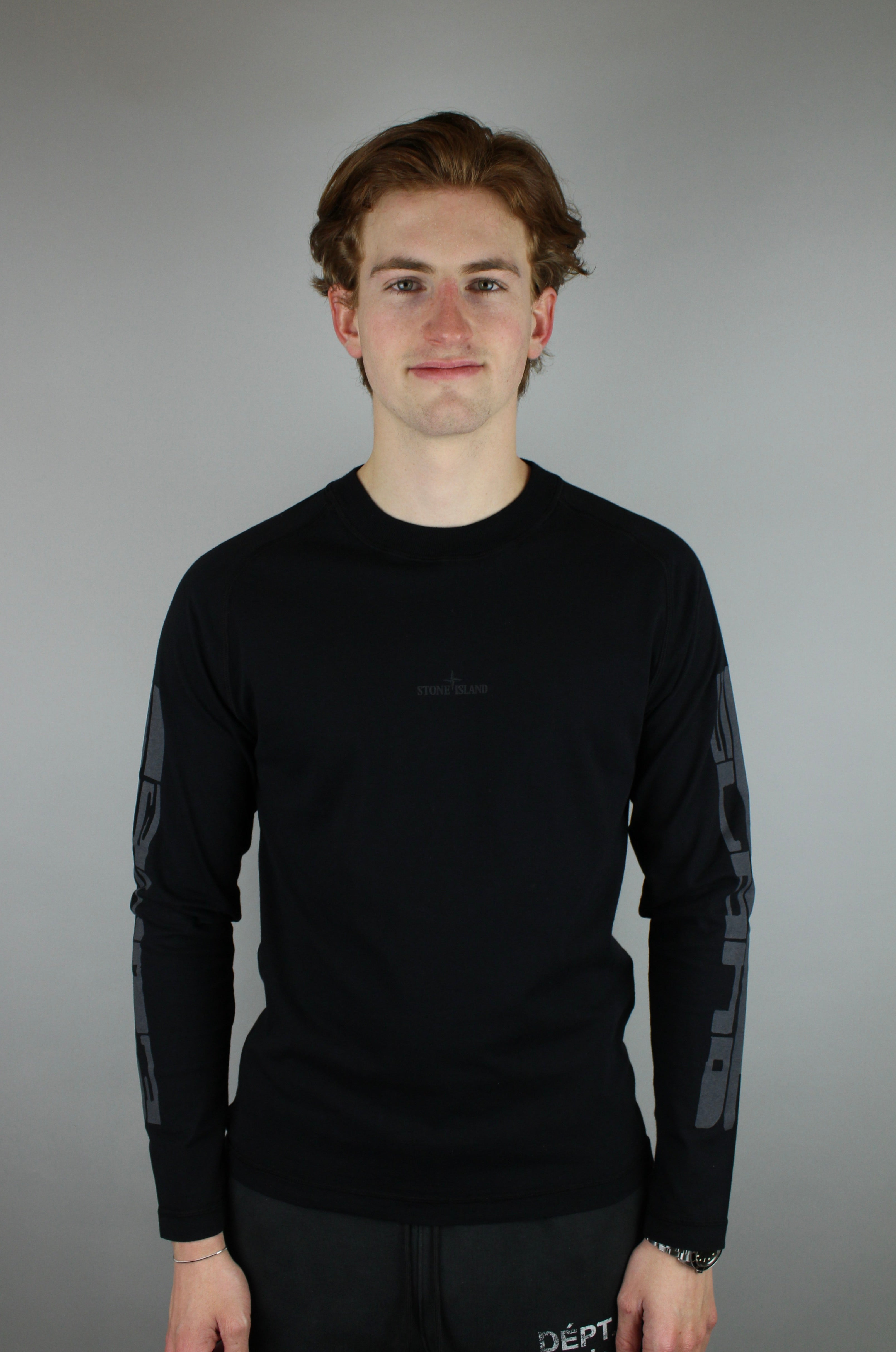 Stone Island Reflective Institutional Three Longsleeve 'Black'-10015597625674-The Attic