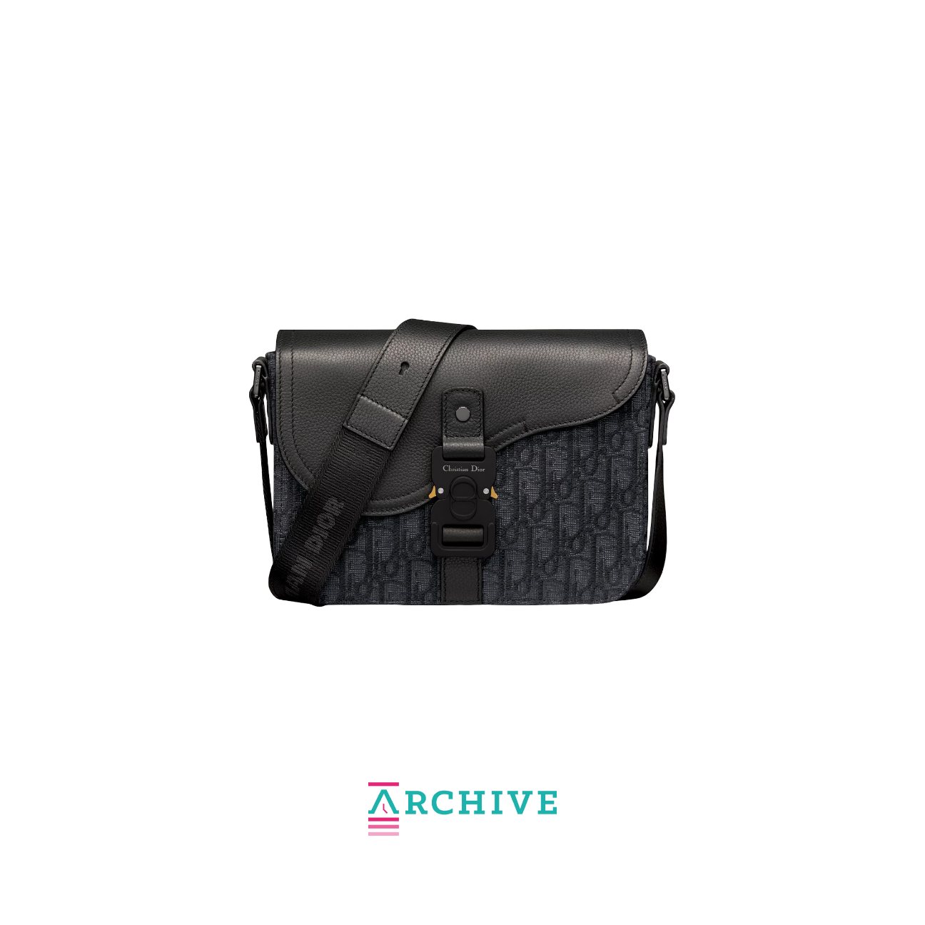 Christian Dior Small Saddle Shoulder Bag Oblique Jacquard and Grained Calf Leather 'Black' - (ARCHIVE)