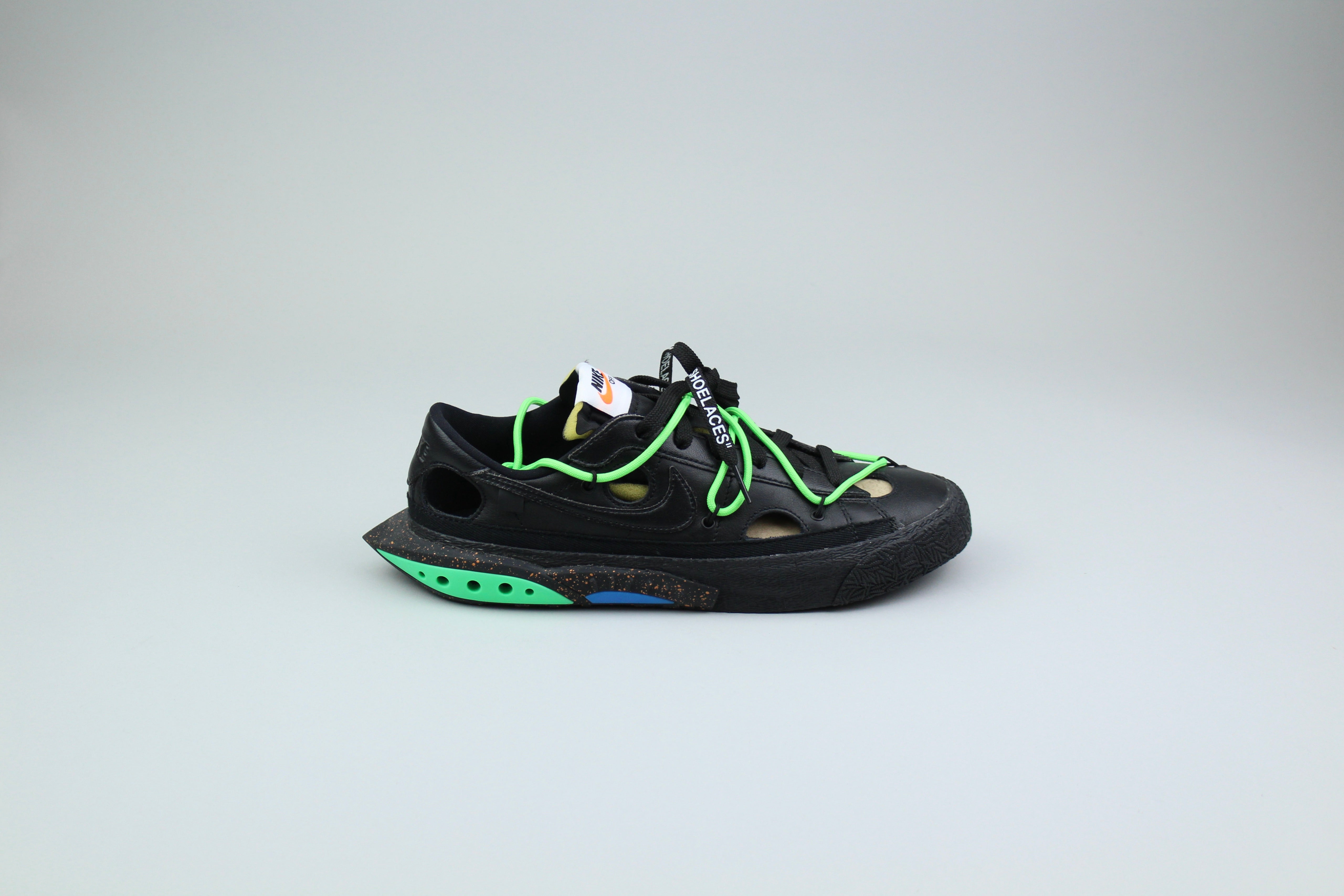 Nike Blazer Low Off-White Black 'Electro Green' (2022)- Size 40.5 (ARCHIVE)-9587173163338-The Attic