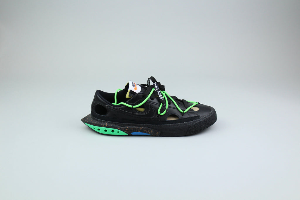 Nike Blazer Low Off-White Black 'Electro Green' (2022)- Size 40.5 (ARCHIVE)-9587173163338-The Attic