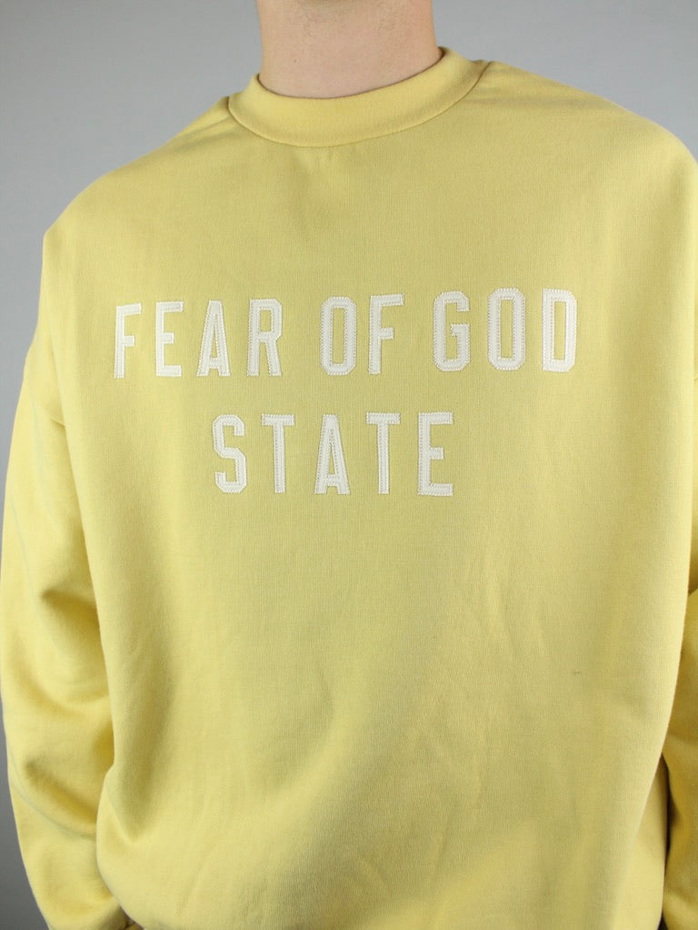 Fear of God Essentials Heavy Fleece Crewneck 'Amber'-9578925064522-The Attic