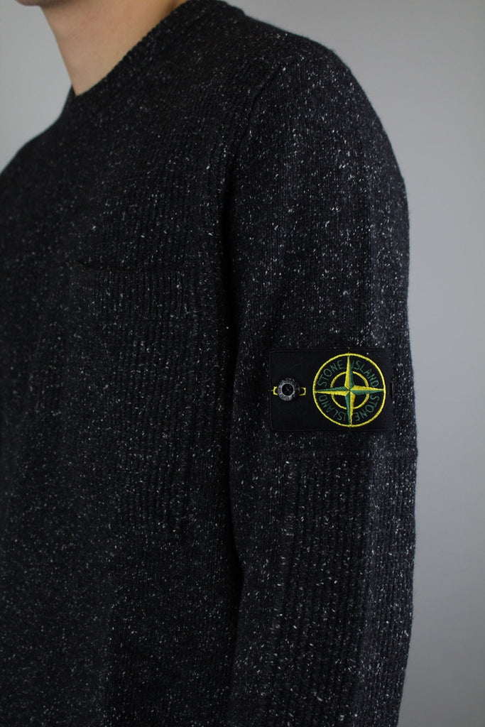 Stone Island Maglia Wool Crewneck 'Black'-9540207411530-The Attic