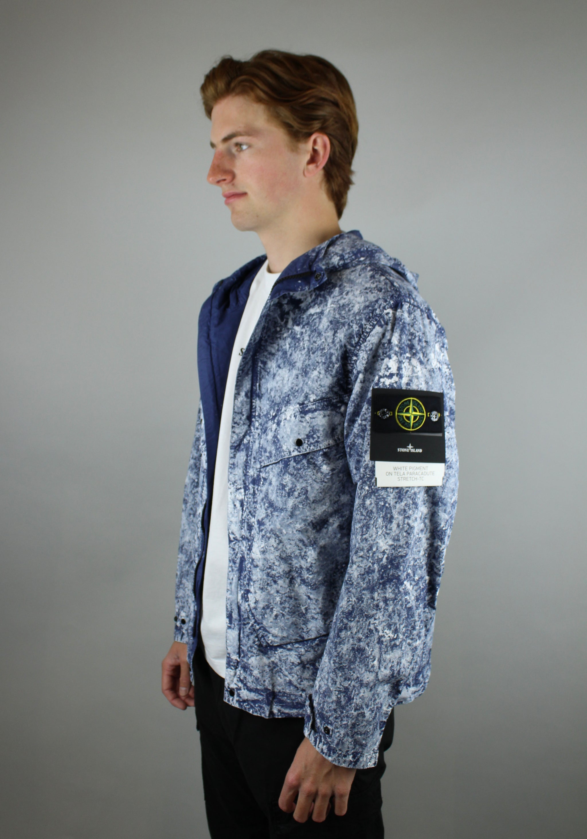 Stone Island White Pigment Paracadute Jacket 'Blue' – The Attic