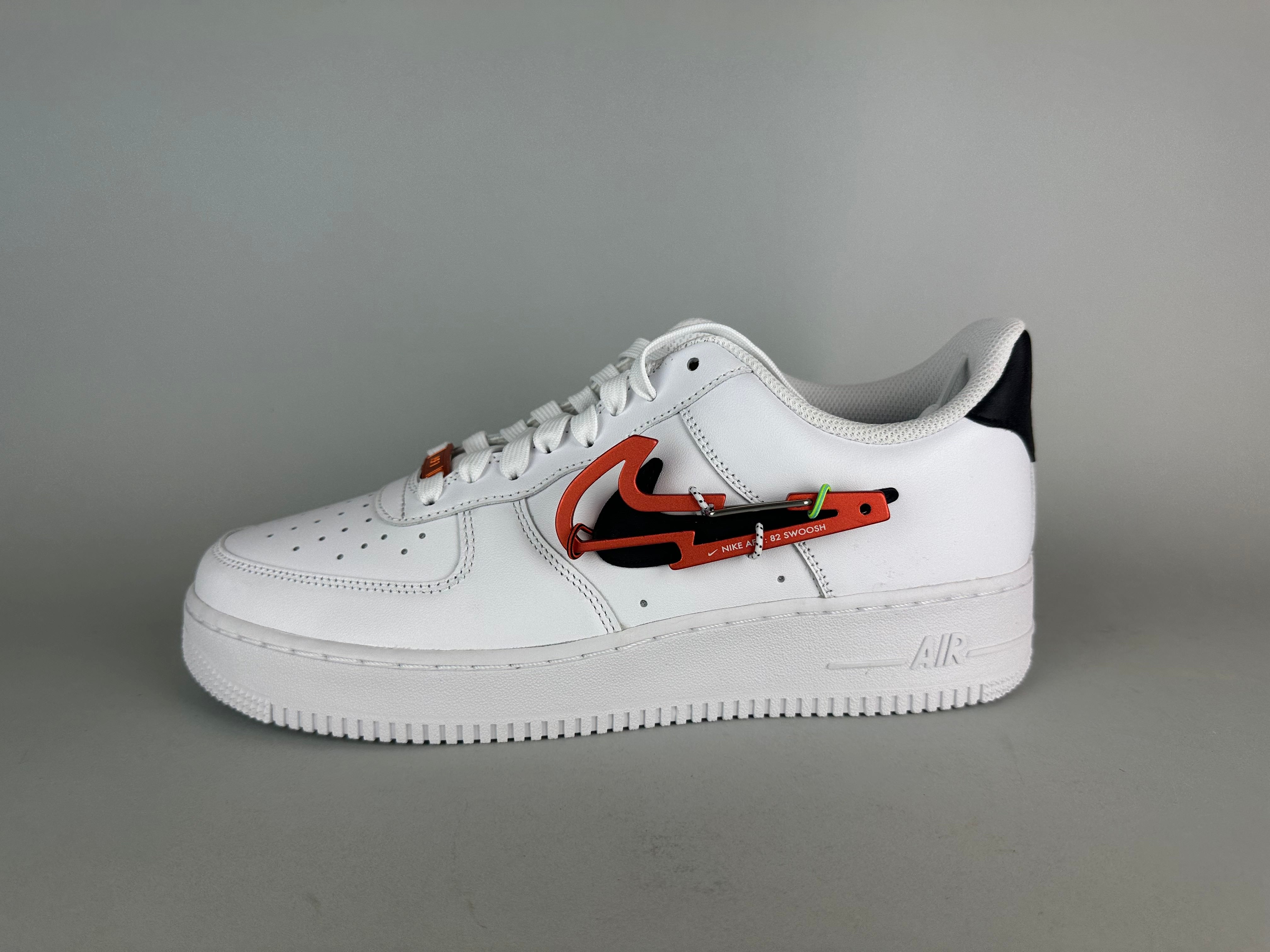 Nike Air Force 1 '07 Premium 'Carabiner White Habanero Red' - Size 44 (ARCHIVE)