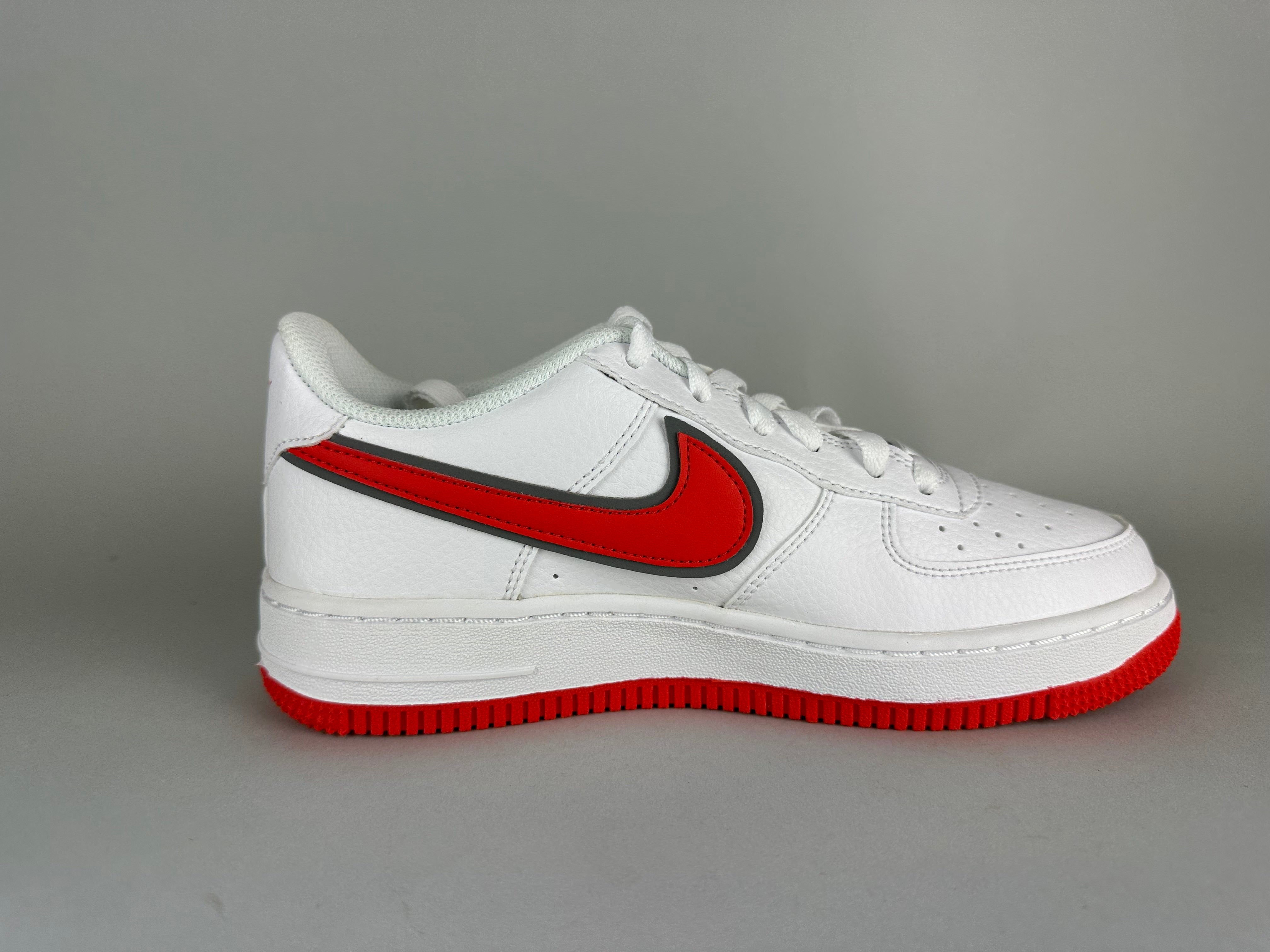 Nike Air Force 1 SE GS 'Mini Swoosh White Habanero Red'- Size 38 (ARCHIVE)