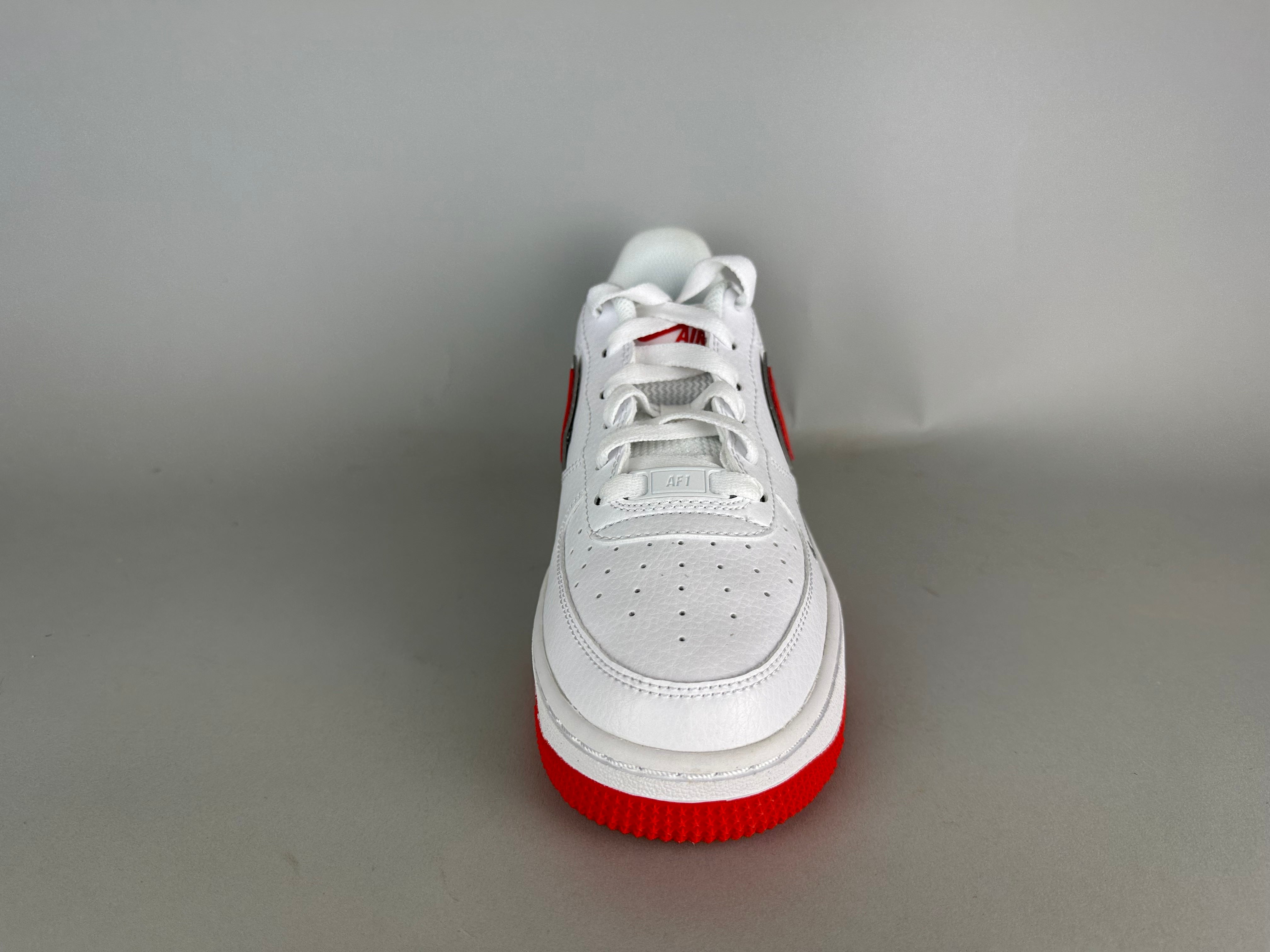 Nike Air Force 1 SE GS 'Mini Swoosh White Habanero Red'- Size 38 (ARCHIVE)