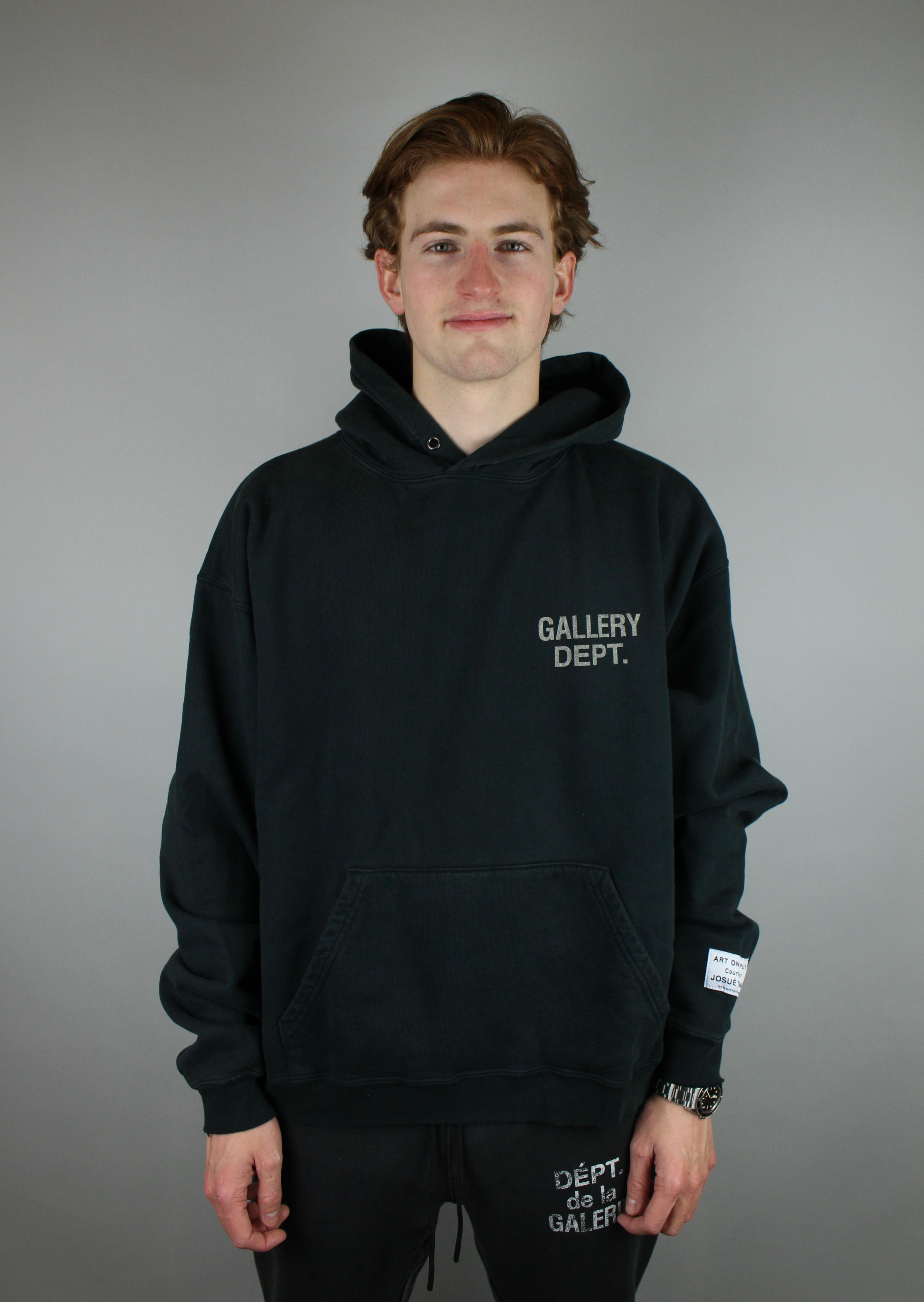 Gallery Dept. Souvenir Logo Hoodie 'Vintage Black'-10028173689162-The Attic
