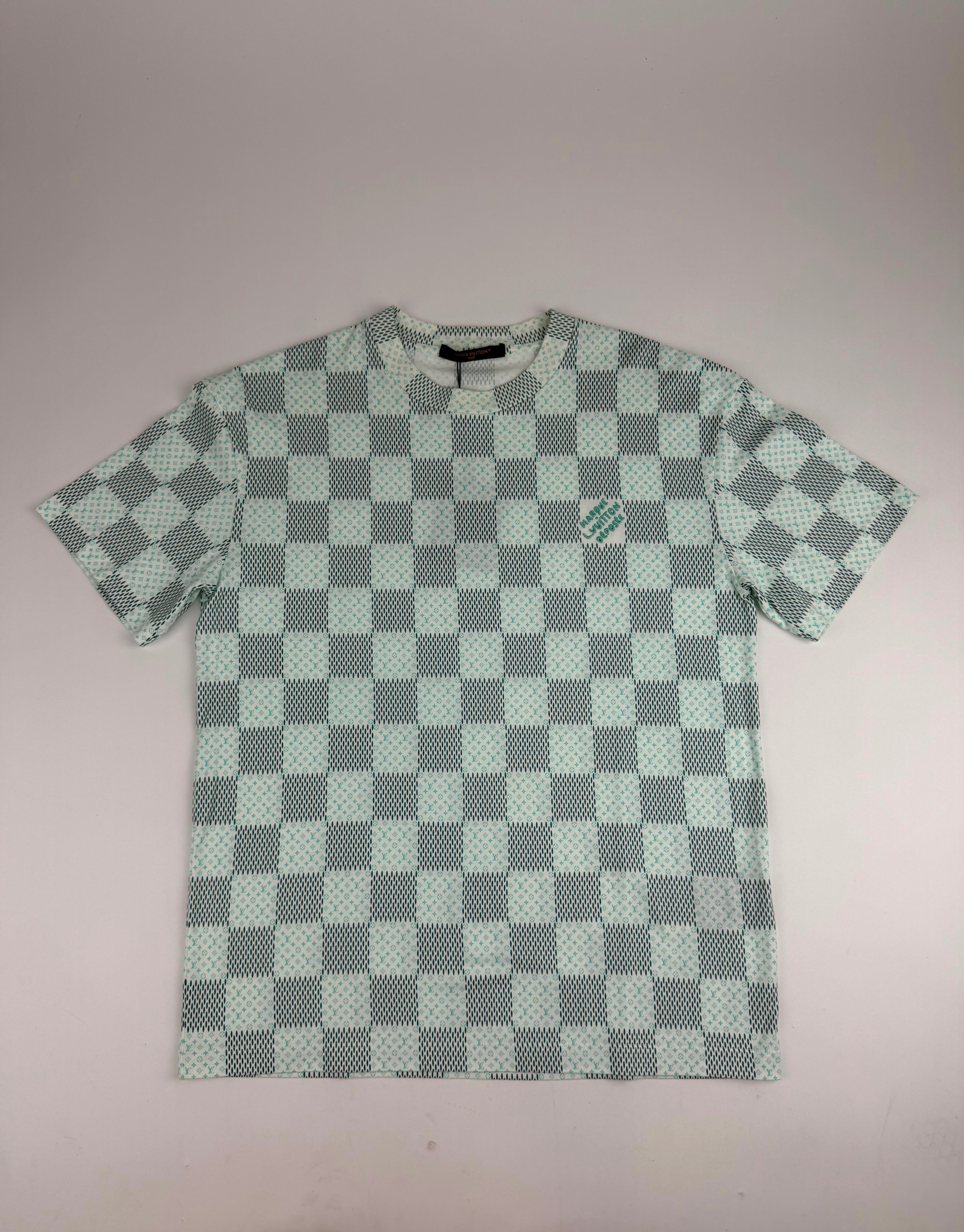 Louis Vuitton Printed Short-Sleeved Cotton Damier Monogram T-Shirt 'Milky White' - Size S (ARCHIVE)