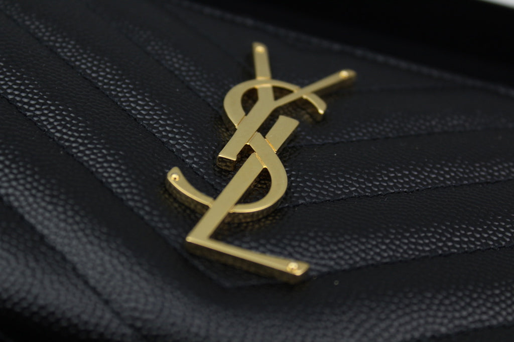 Saint Laurent Cassandre Matelassé Wallet 'Black' (ARCHIVE)-9561626935626-The Attic