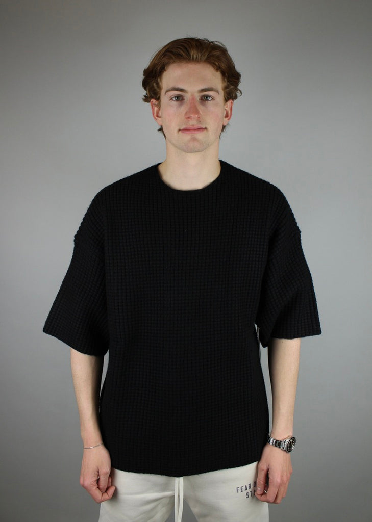 Fear of God Essentials Heavy Waffle Short Sleeve 'Black'-10040162255178-The Attic