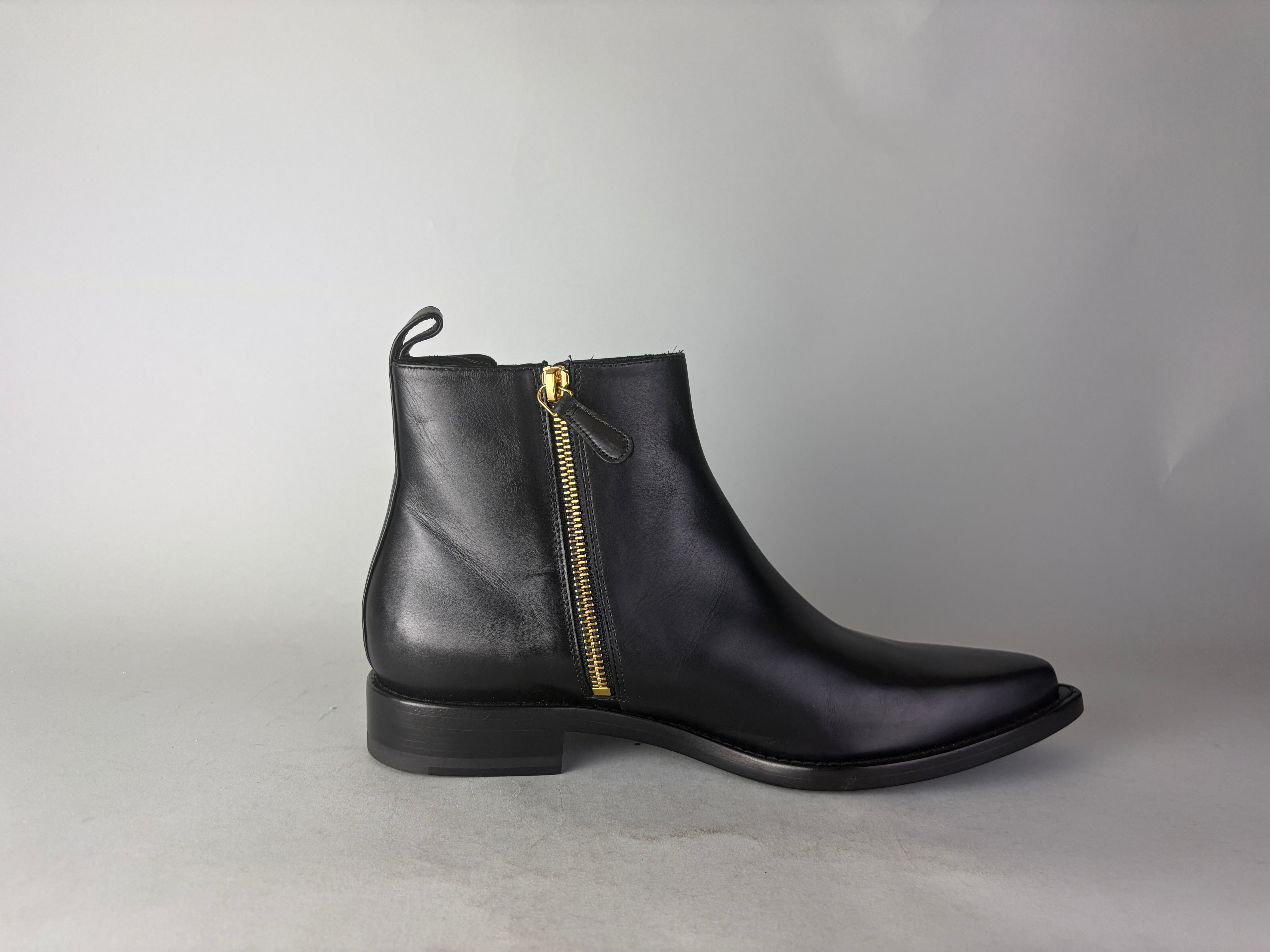 Alexander McQueen Black Leather Braided Chain Ankle Boots - Size 38 (ARCHIVE)
