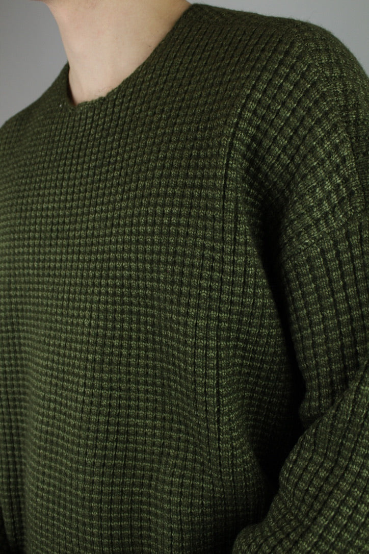 Fear of God Essentials Heavy Waffle Crewneck 'Military'-10040181817674-The Attic