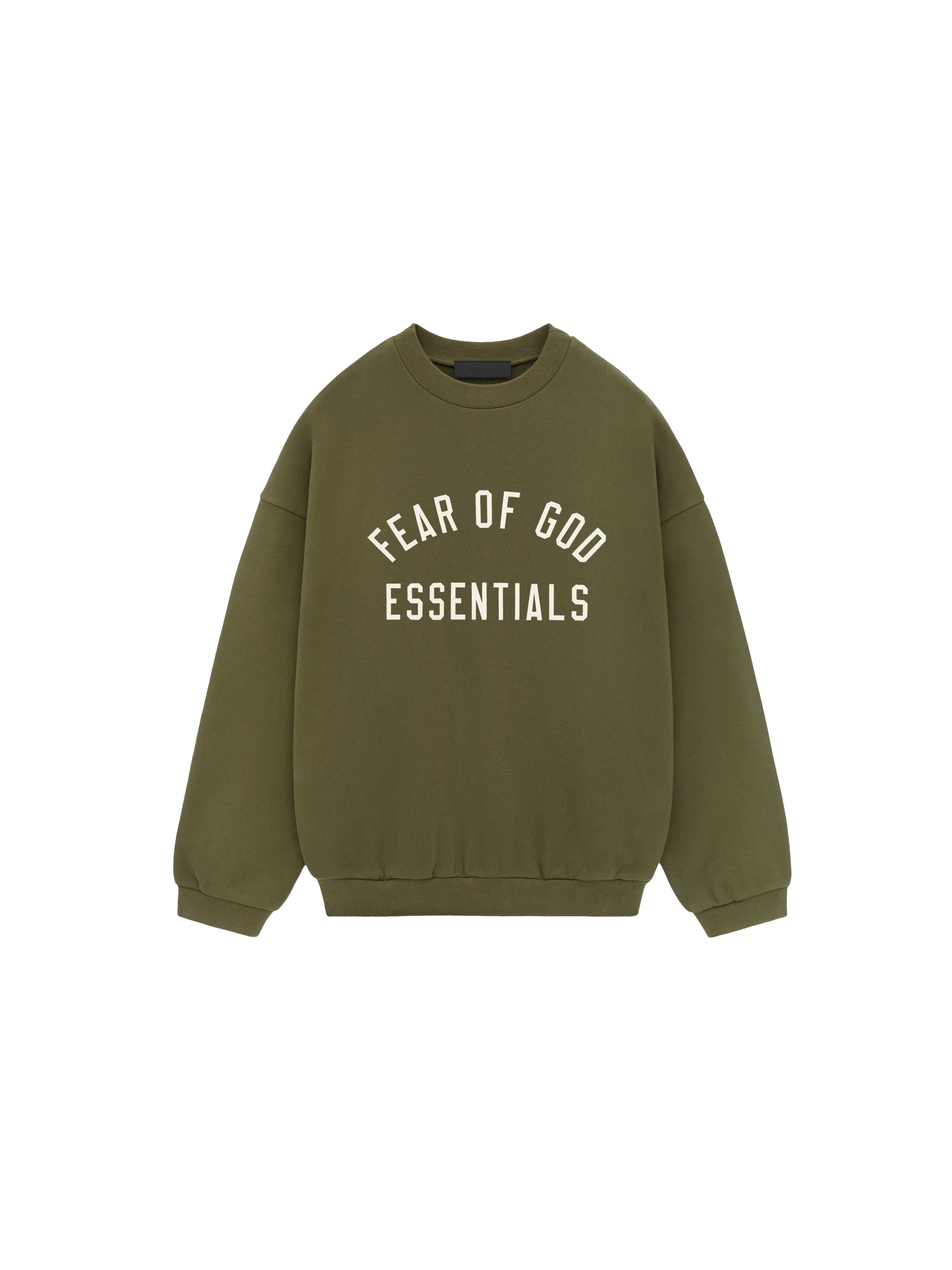 Fear of God Essentials Fleece Crewneck 'Military'-9579086250314-The Attic