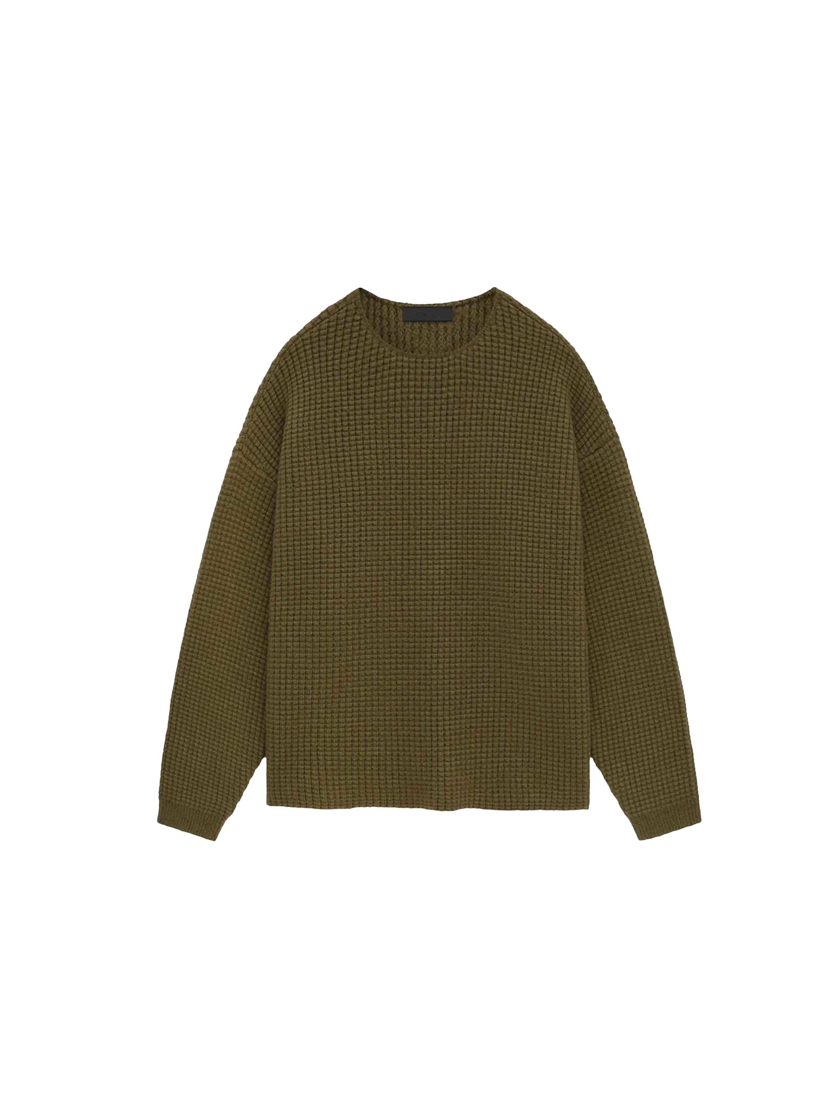 Fear of God Essentials Heavy Waffle Crewneck 'Military'-10040181817674-The Attic