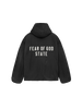 Fear of God Essentials Textured Nylon Hooded Coaches Jacket 'Black'-10040113070410-The Attic
