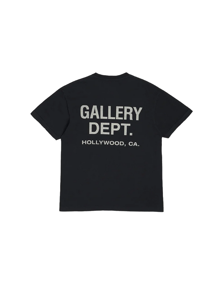 Gallery Dept. Souvenir Logo T-shirt in Washed Black – premium unisex streetwear met logo-print en vintage uitstraling