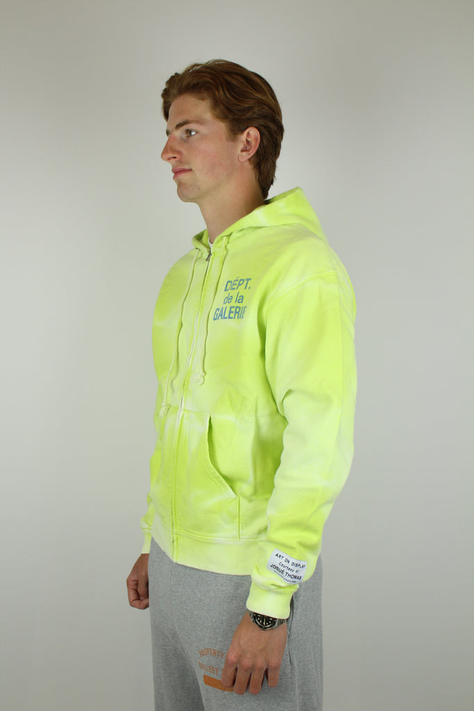 Gallery Dept. Zip Up Hoodie 'Lime'-8743712915786-The Attic