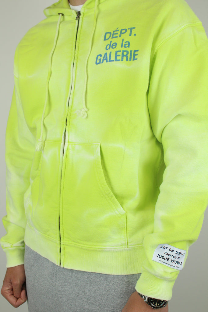 Gallery Dept. Zip Up Hoodie 'Lime'-8743712915786-The Attic
